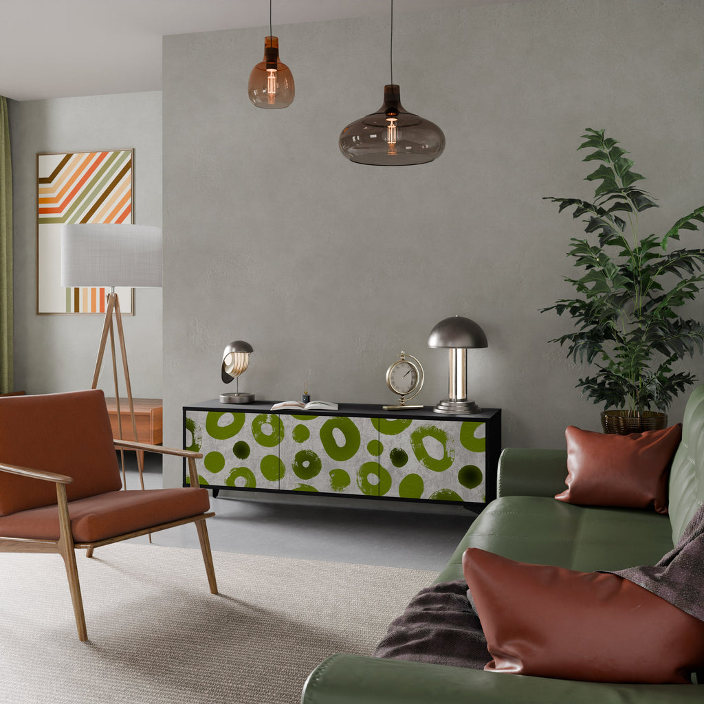 Meuble TV 3 portes GREEN RHAPSODY finition noire