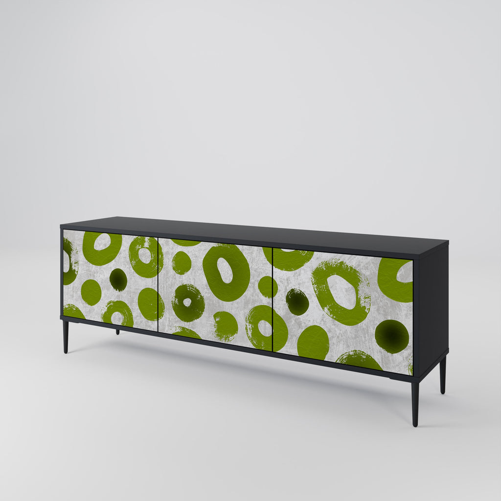 Meuble TV 3 portes GREEN RHAPSODY finition noire