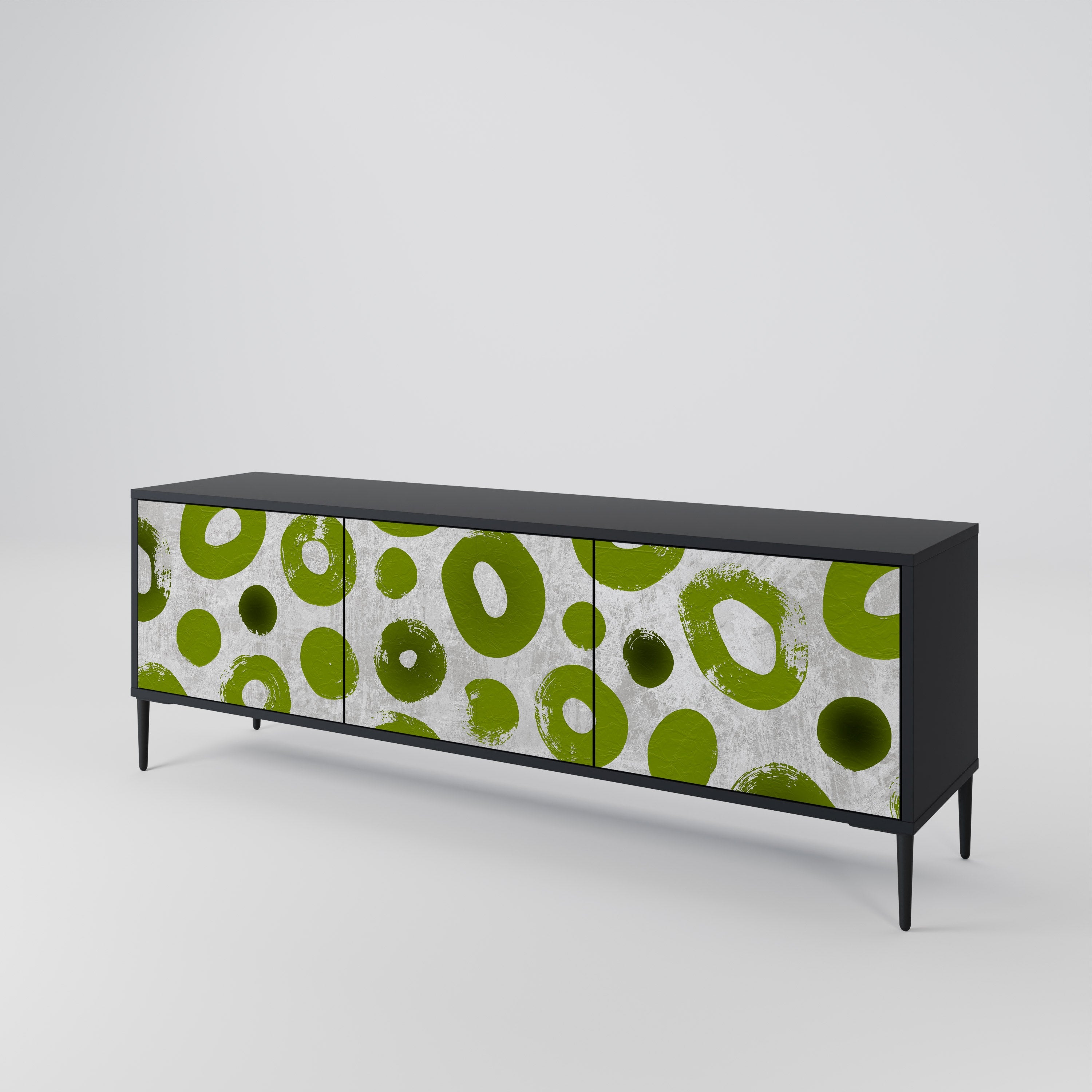 Meuble TV 3 portes GREEN RHAPSODY finition noire