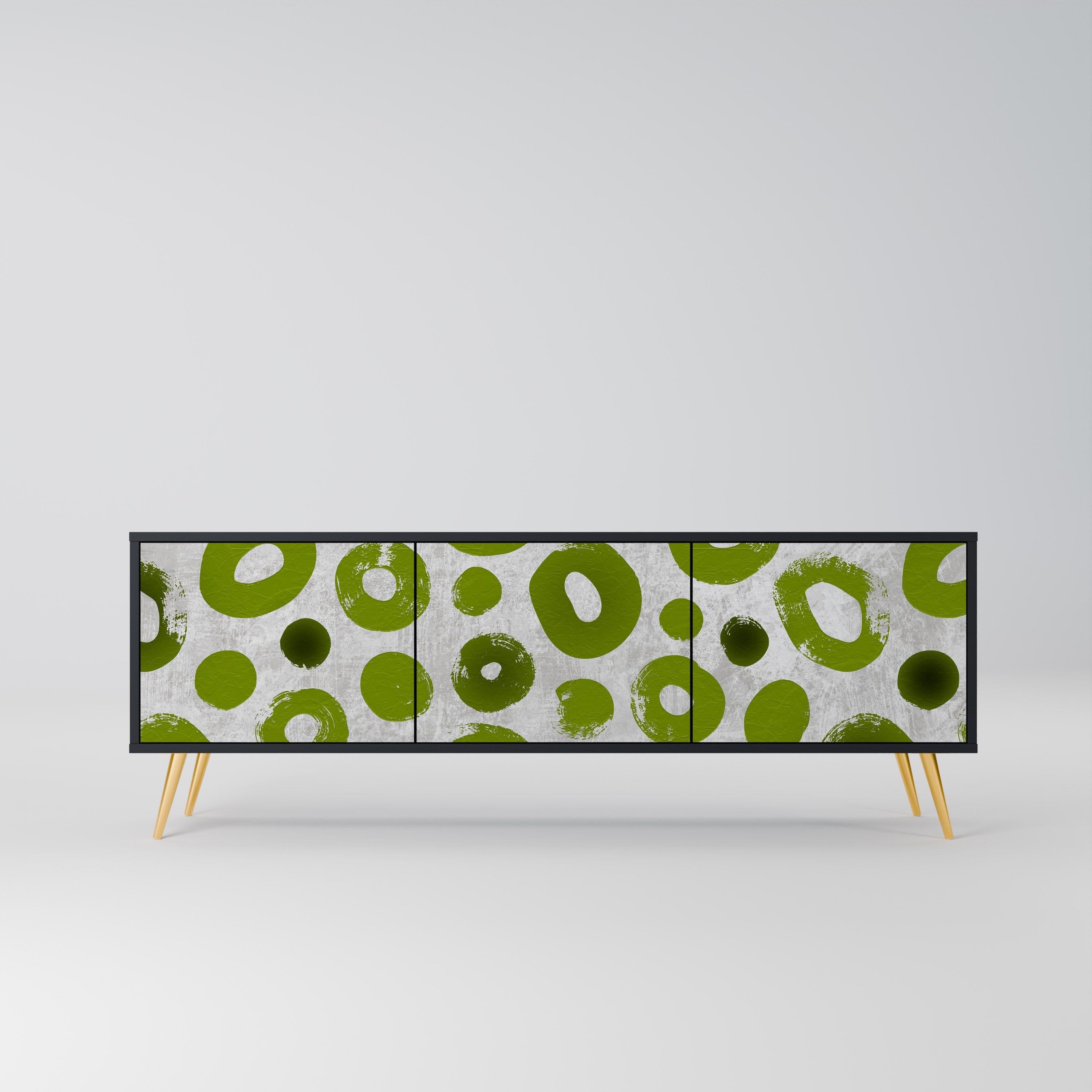 Meuble TV 3 portes GREEN RHAPSODY finition noire