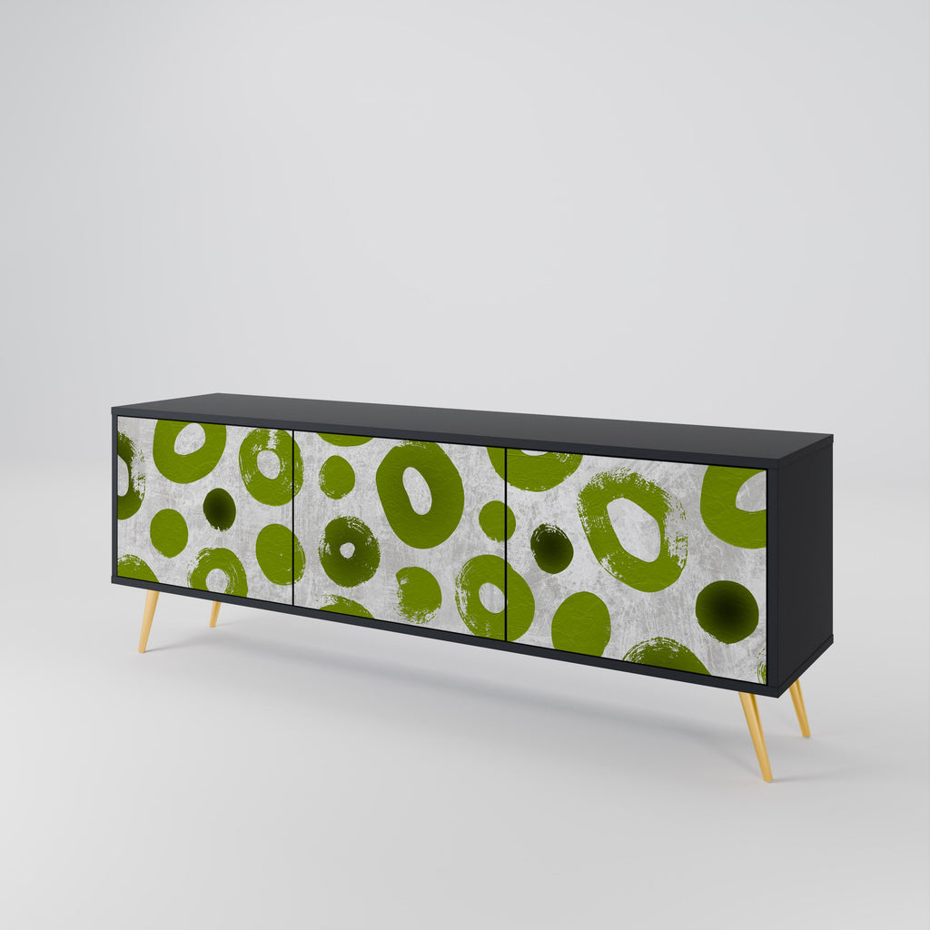 Meuble TV 3 portes GREEN RHAPSODY finition noire