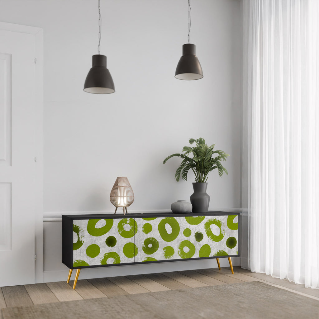 Meuble TV 3 portes GREEN RHAPSODY finition noire