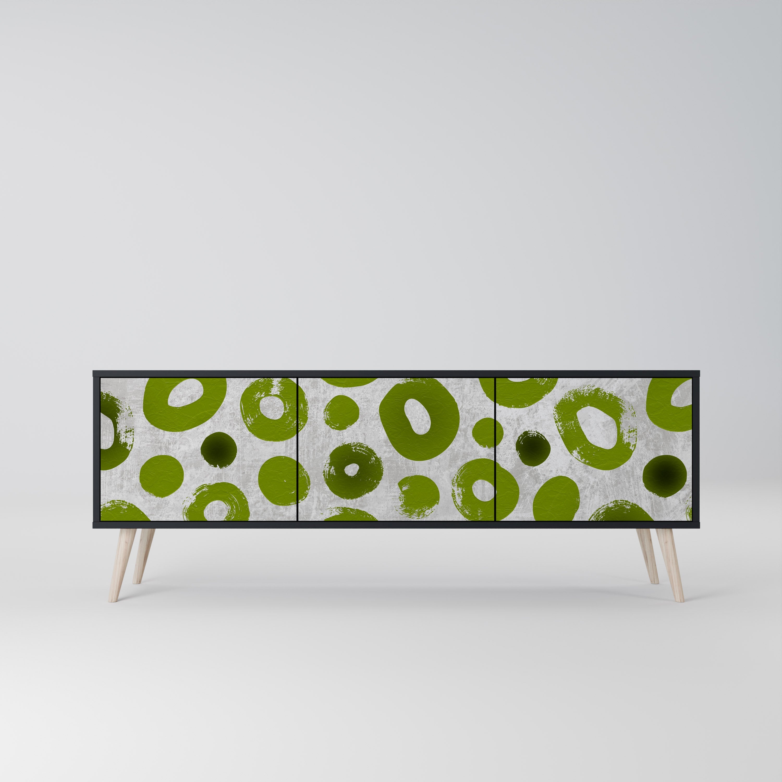 Meuble TV 3 portes GREEN RHAPSODY finition noire