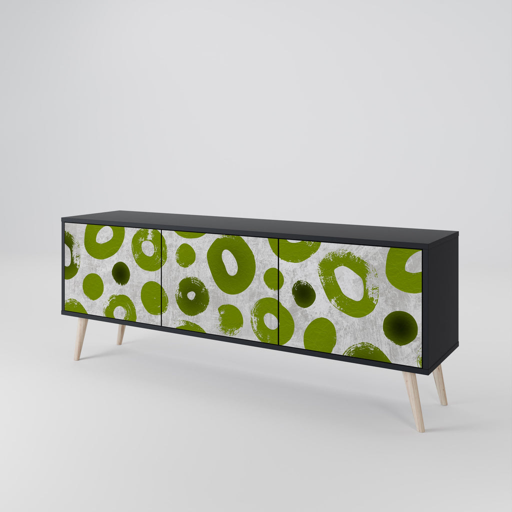 Meuble TV 3 portes GREEN RHAPSODY finition noire