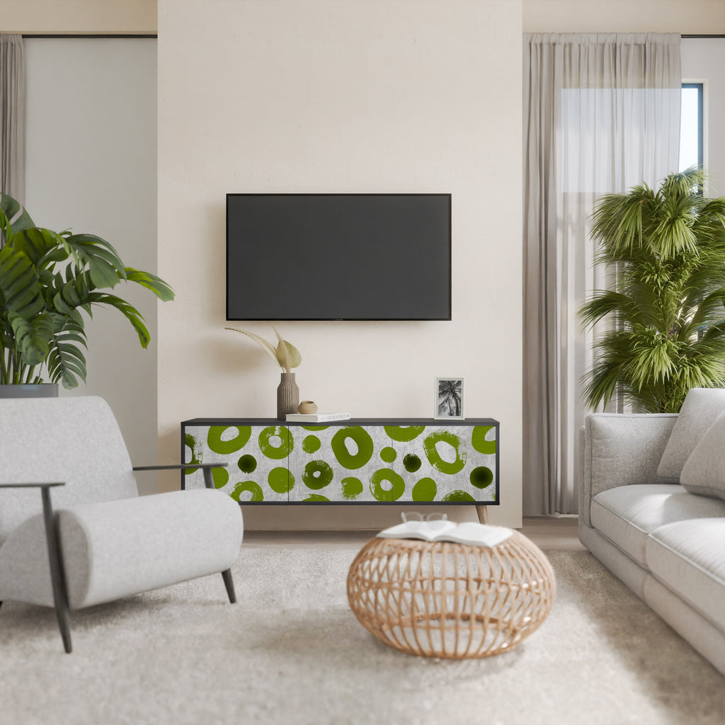 Meuble TV 3 portes GREEN RHAPSODY finition noire