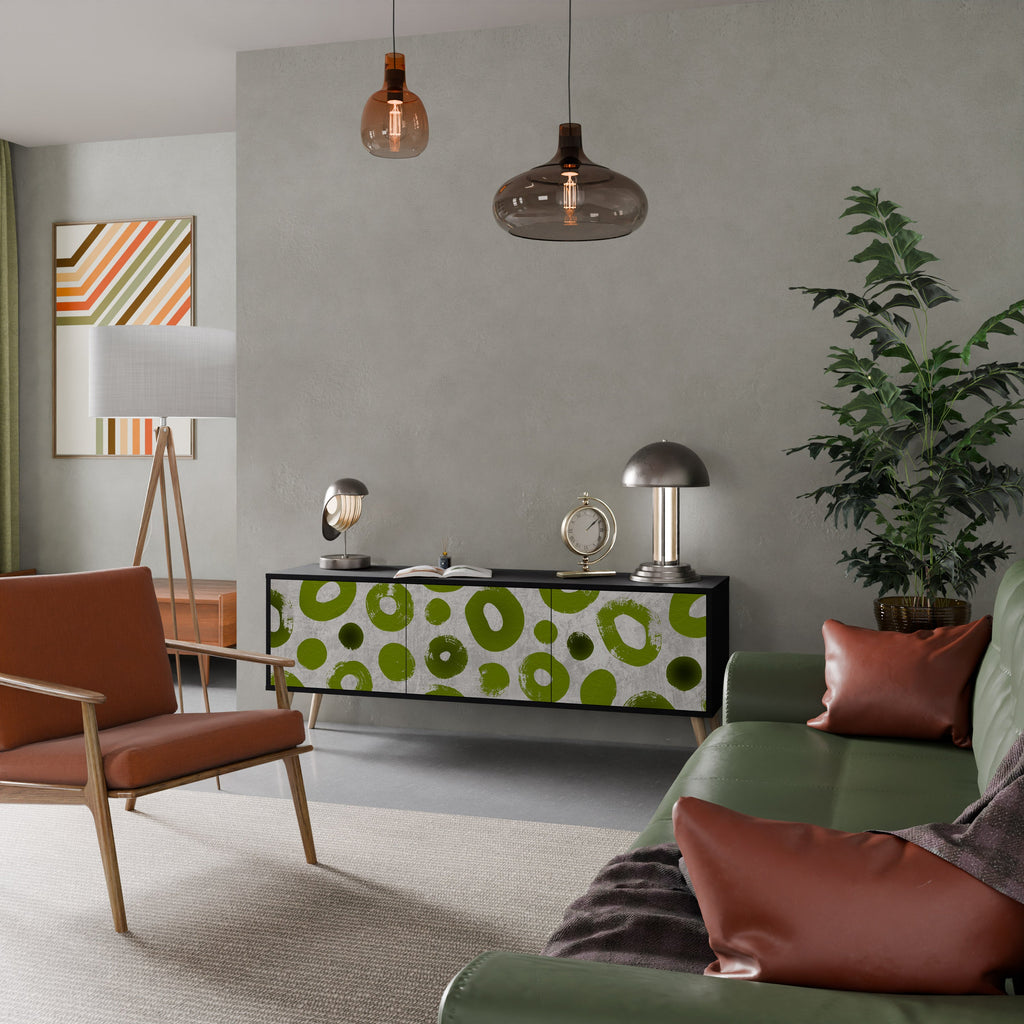 Meuble TV 3 portes GREEN RHAPSODY finition noire