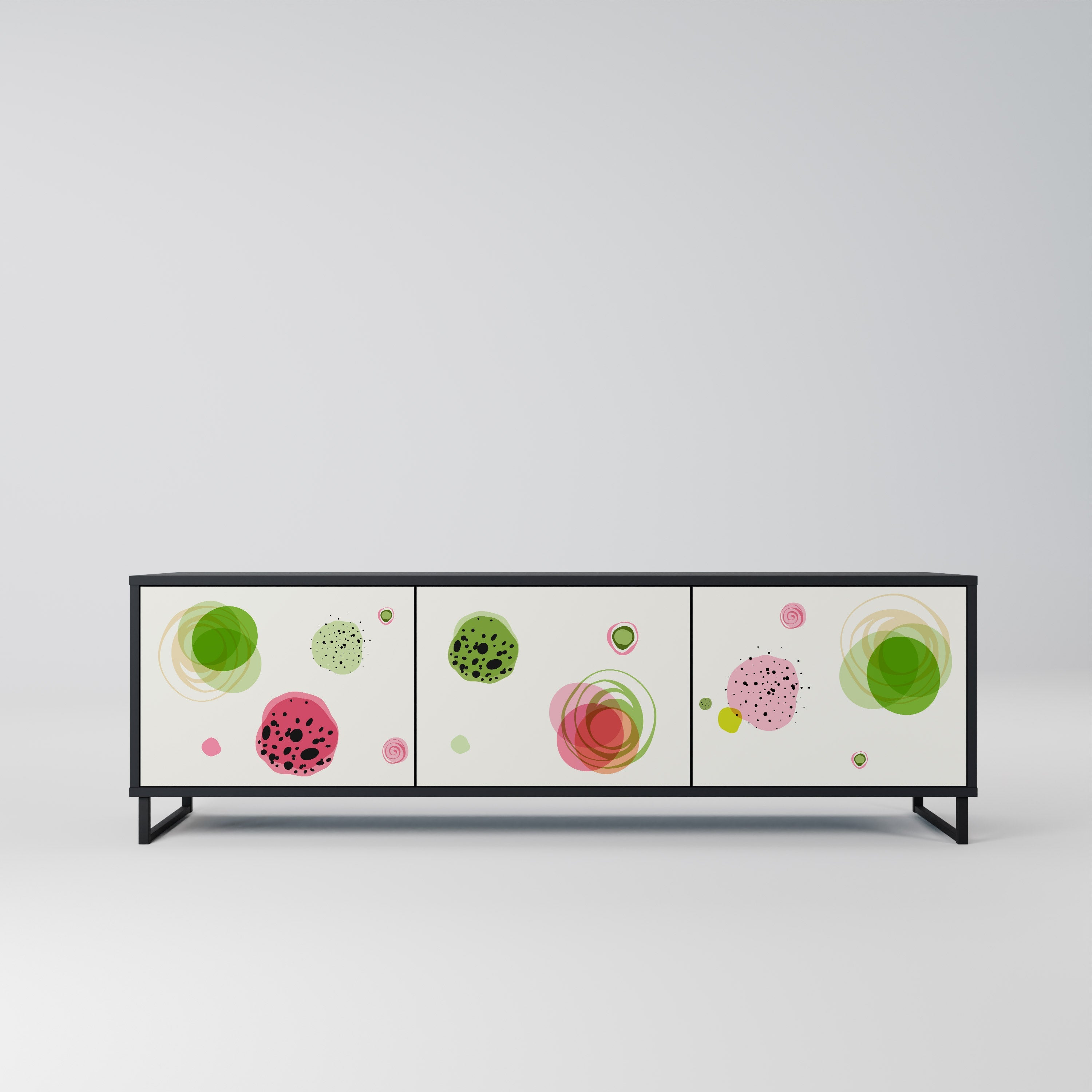 Meuble TV 3 portes COLORFUL COSMOS finition noire