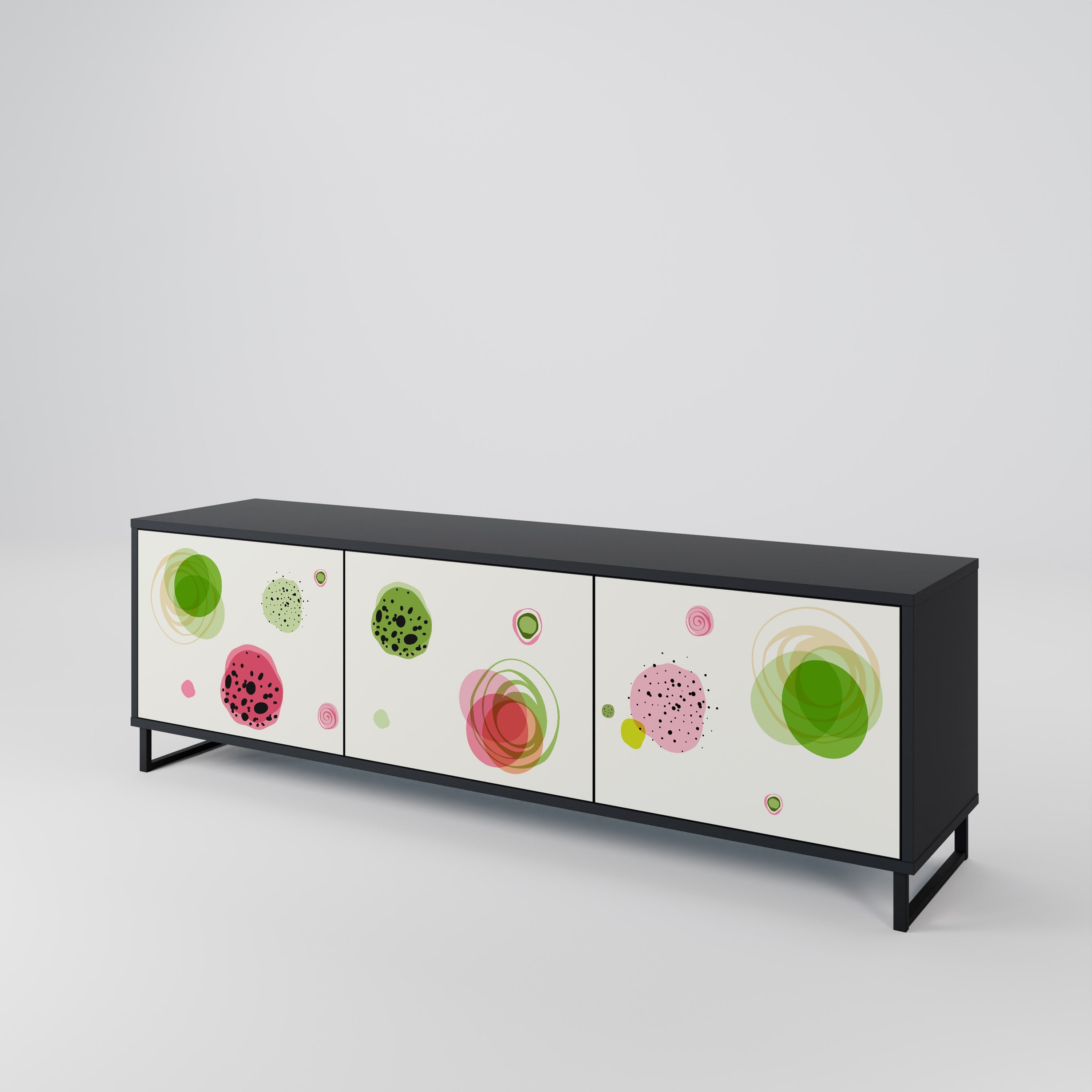 Meuble TV 3 portes COLORFUL COSMOS finition noire