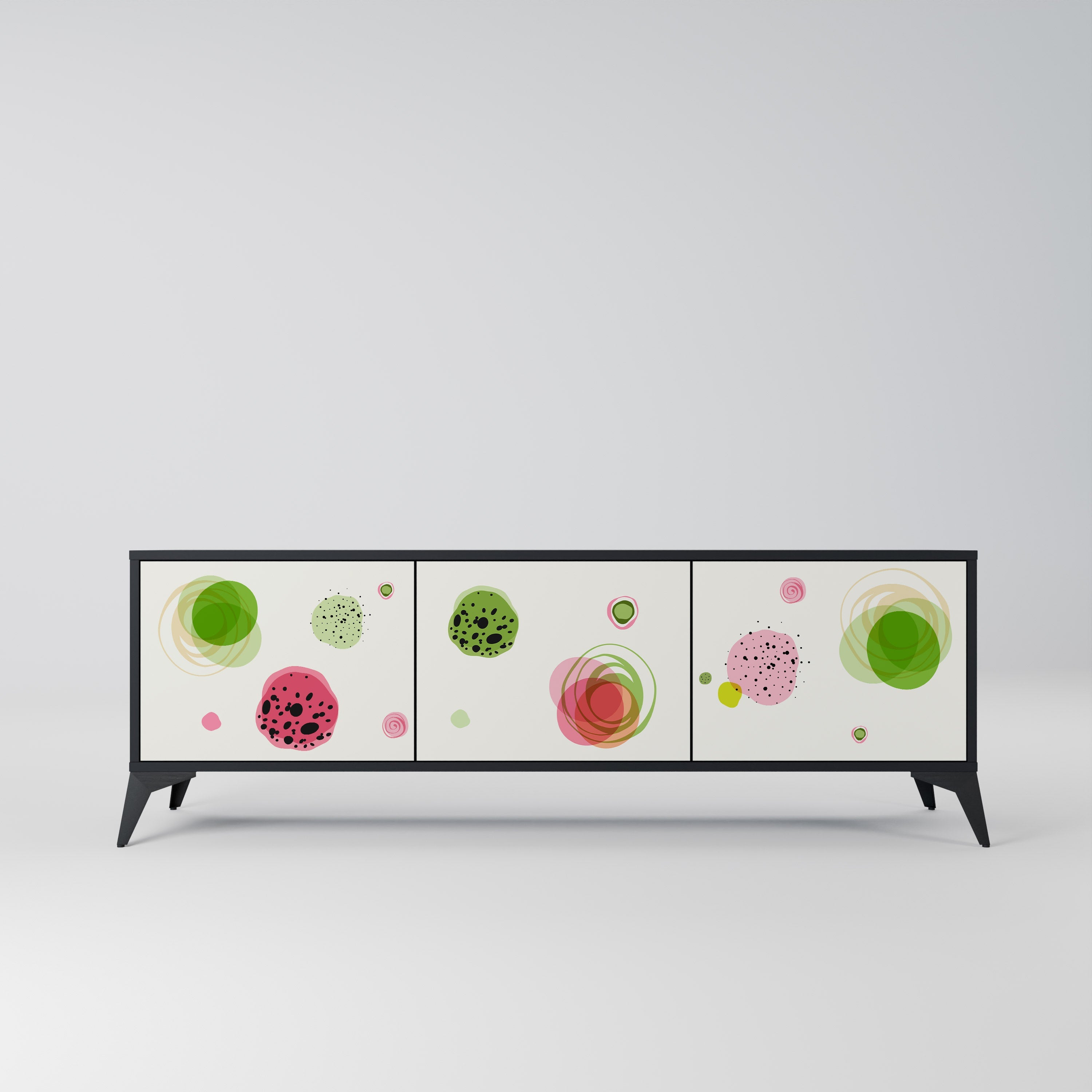 Meuble TV 3 portes COLORFUL COSMOS finition noire