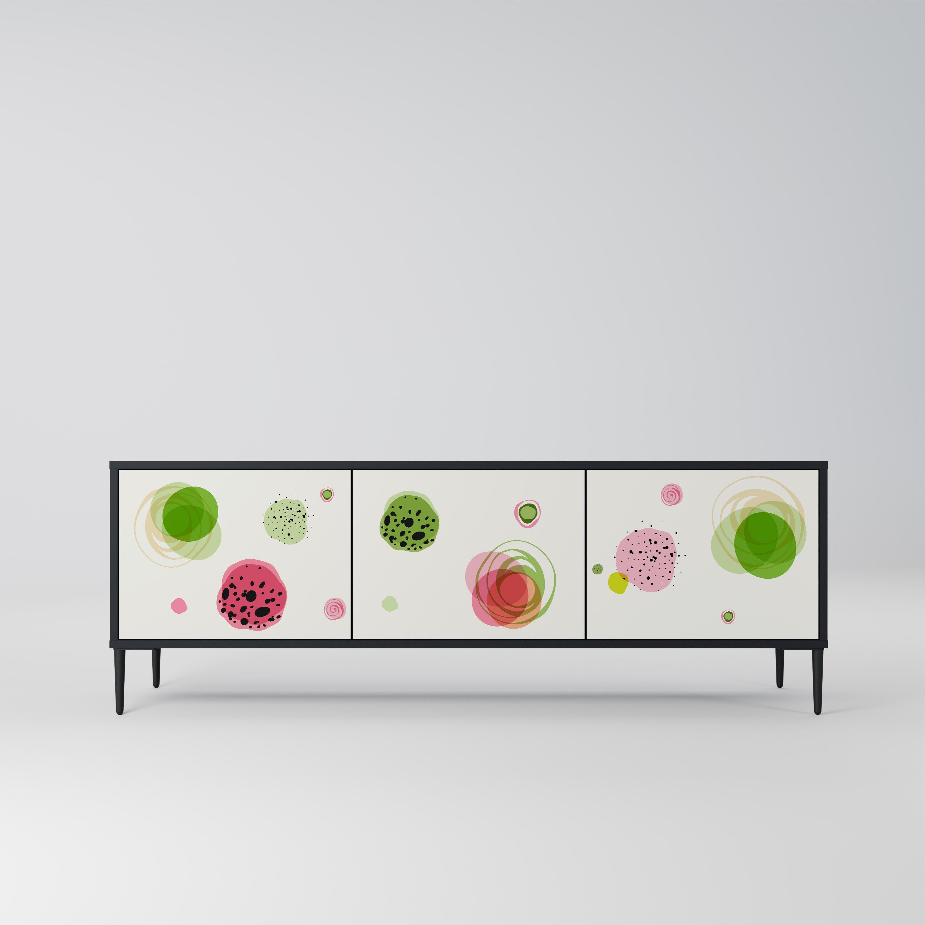 Meuble TV 3 portes COLORFUL COSMOS finition noire