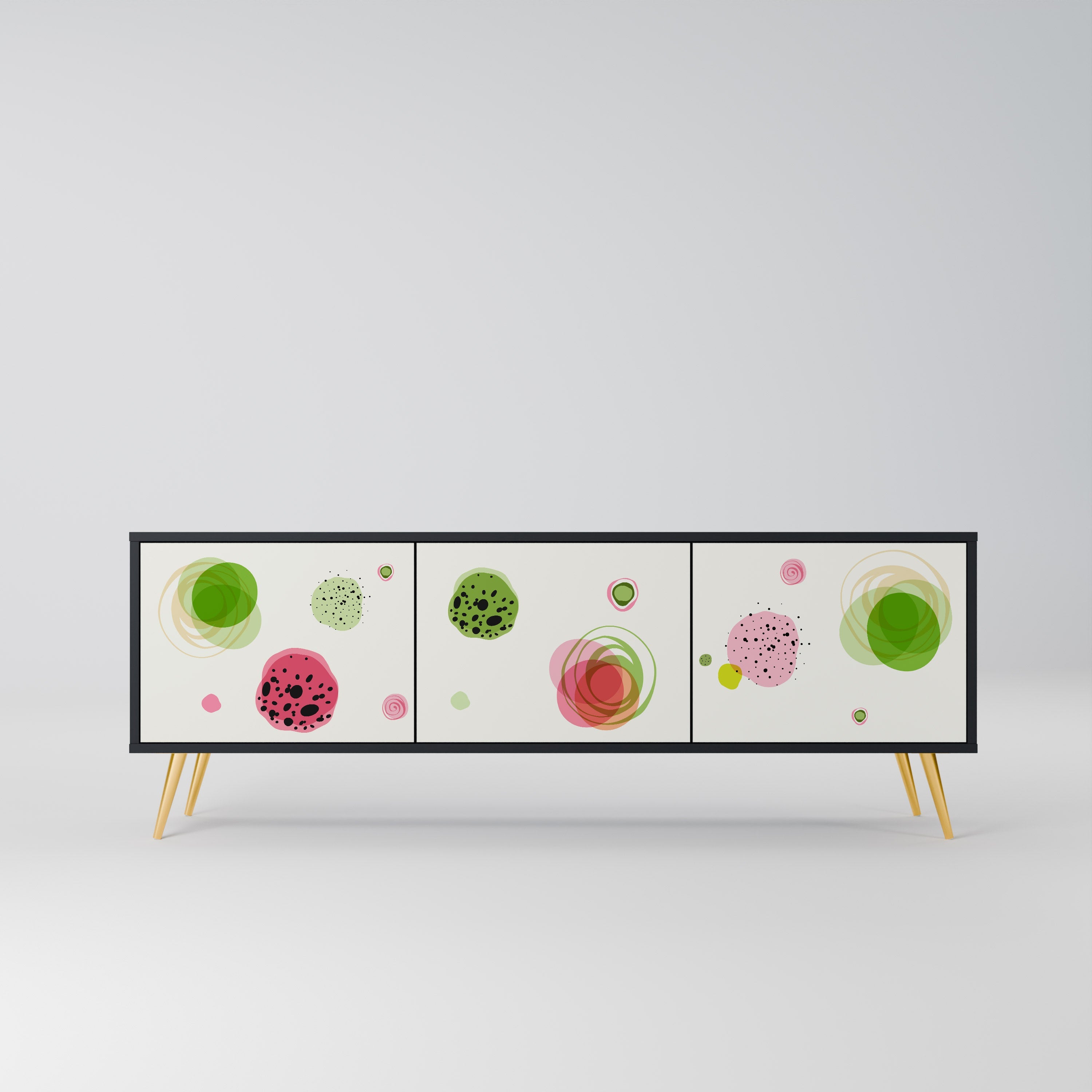 Meuble TV 3 portes COLORFUL COSMOS finition noire