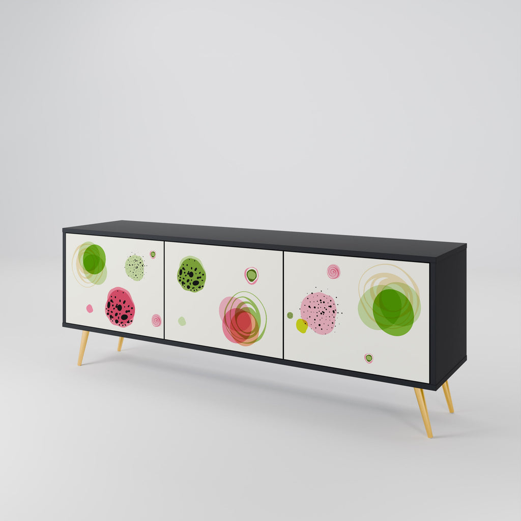 Meuble TV 3 portes COLORFUL COSMOS finition noire