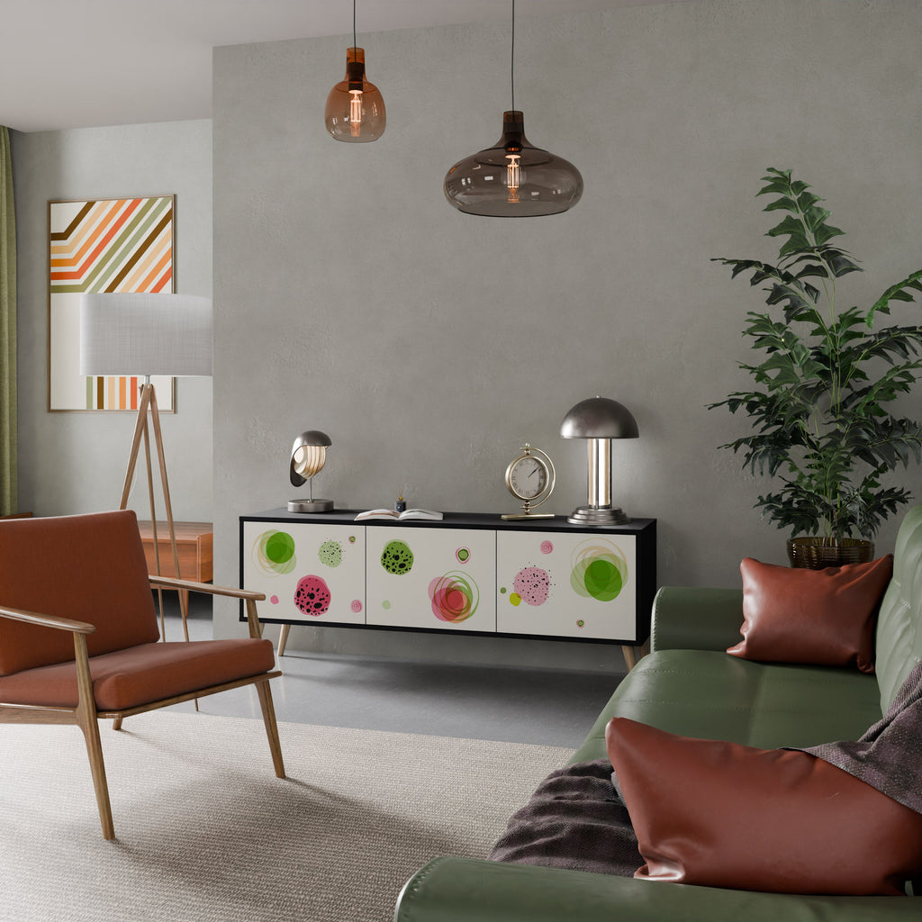 Meuble TV 3 portes COLORFUL COSMOS finition noire