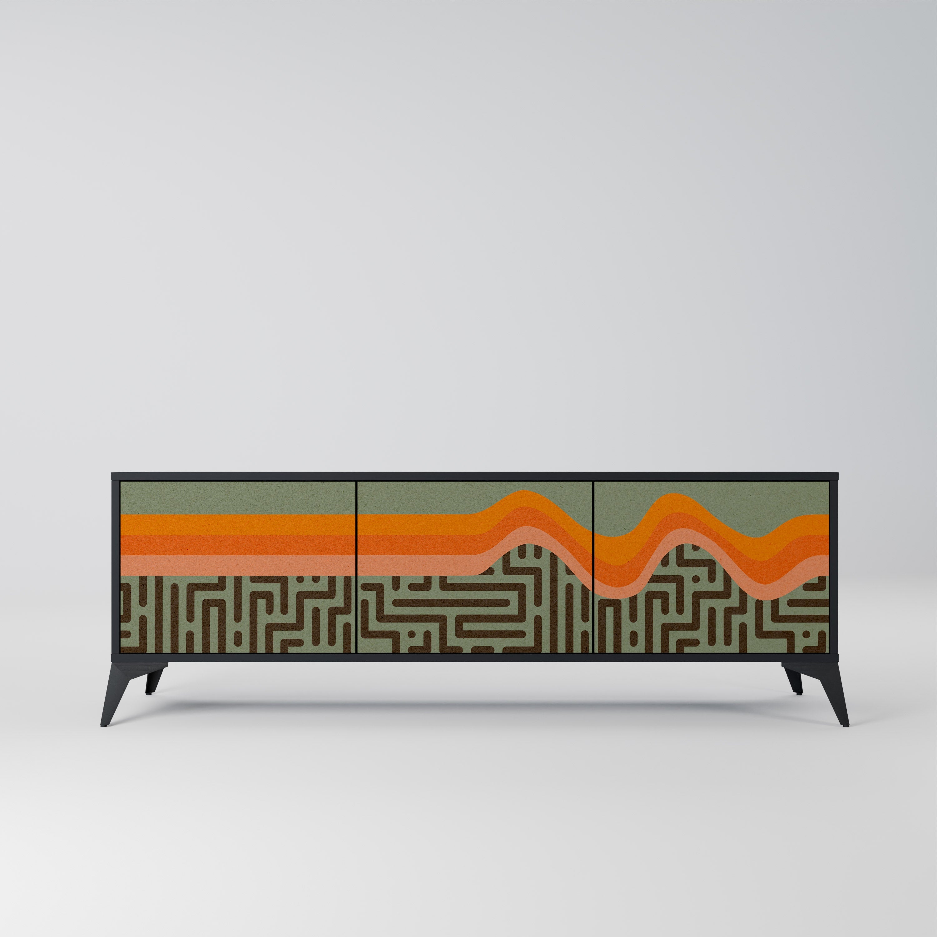 Meuble TV 3 portes SIMPLE SOLUTIONS finition noire