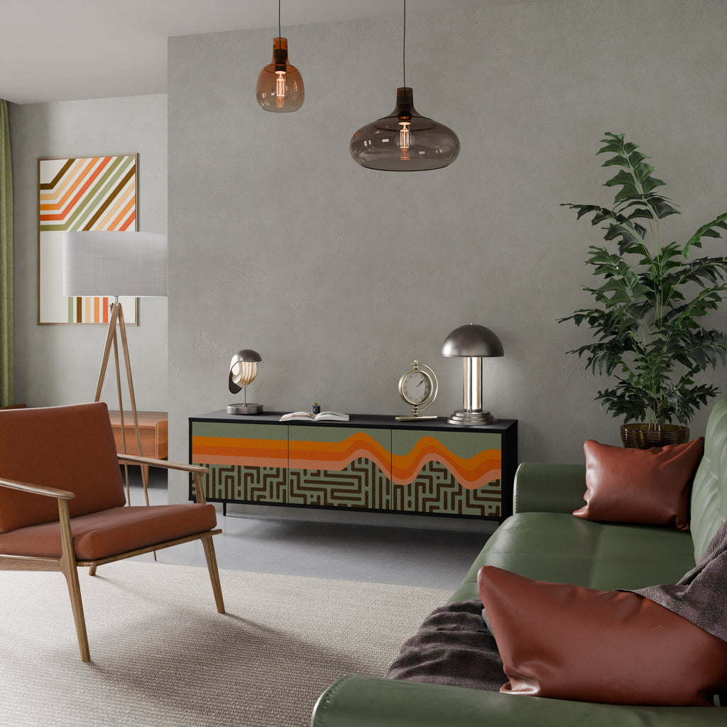 Meuble TV 3 portes SIMPLE SOLUTIONS finition noire