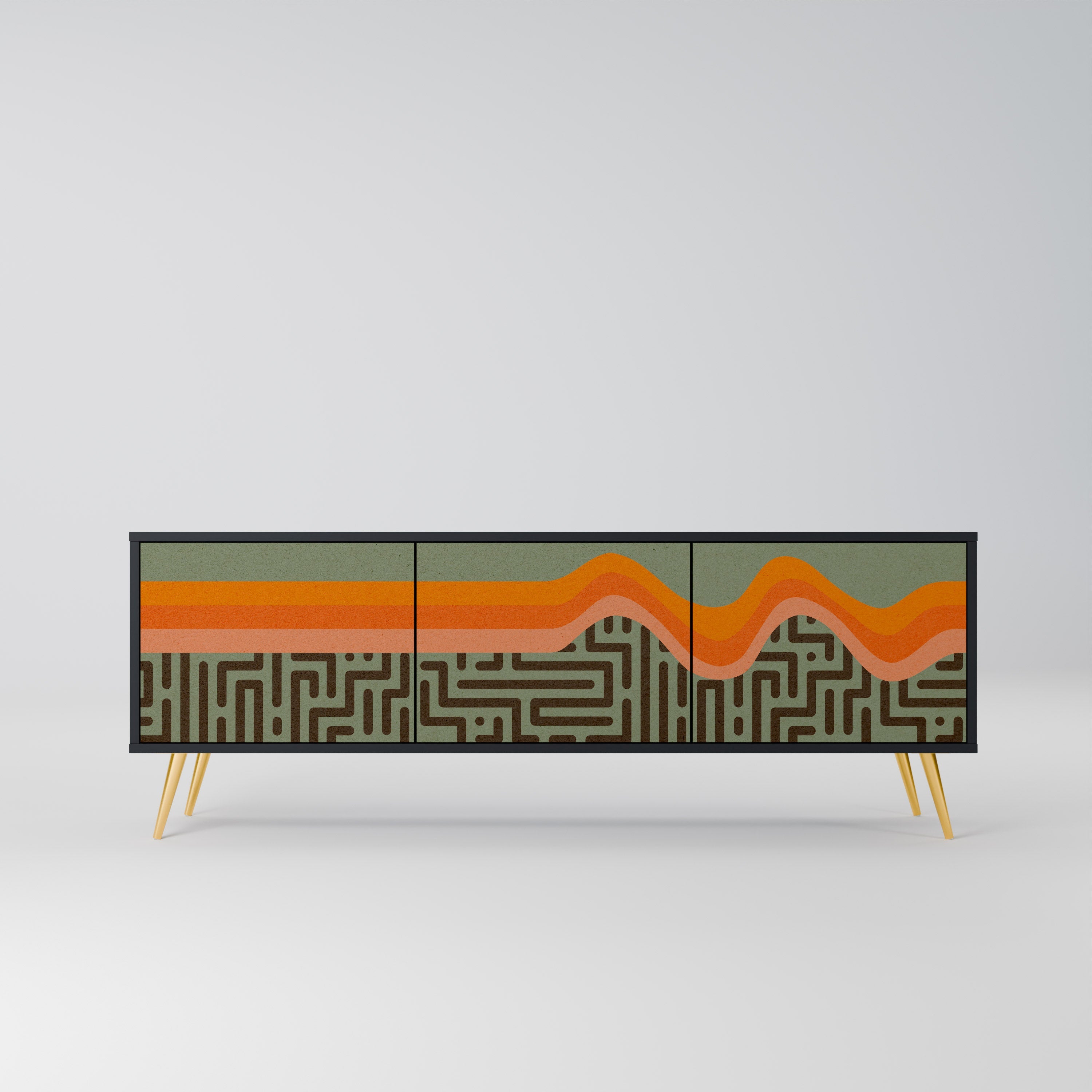 Meuble TV 3 portes SIMPLE SOLUTIONS finition noire