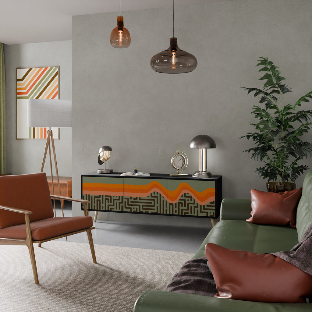 Meuble TV 3 portes SIMPLE SOLUTIONS finition noire