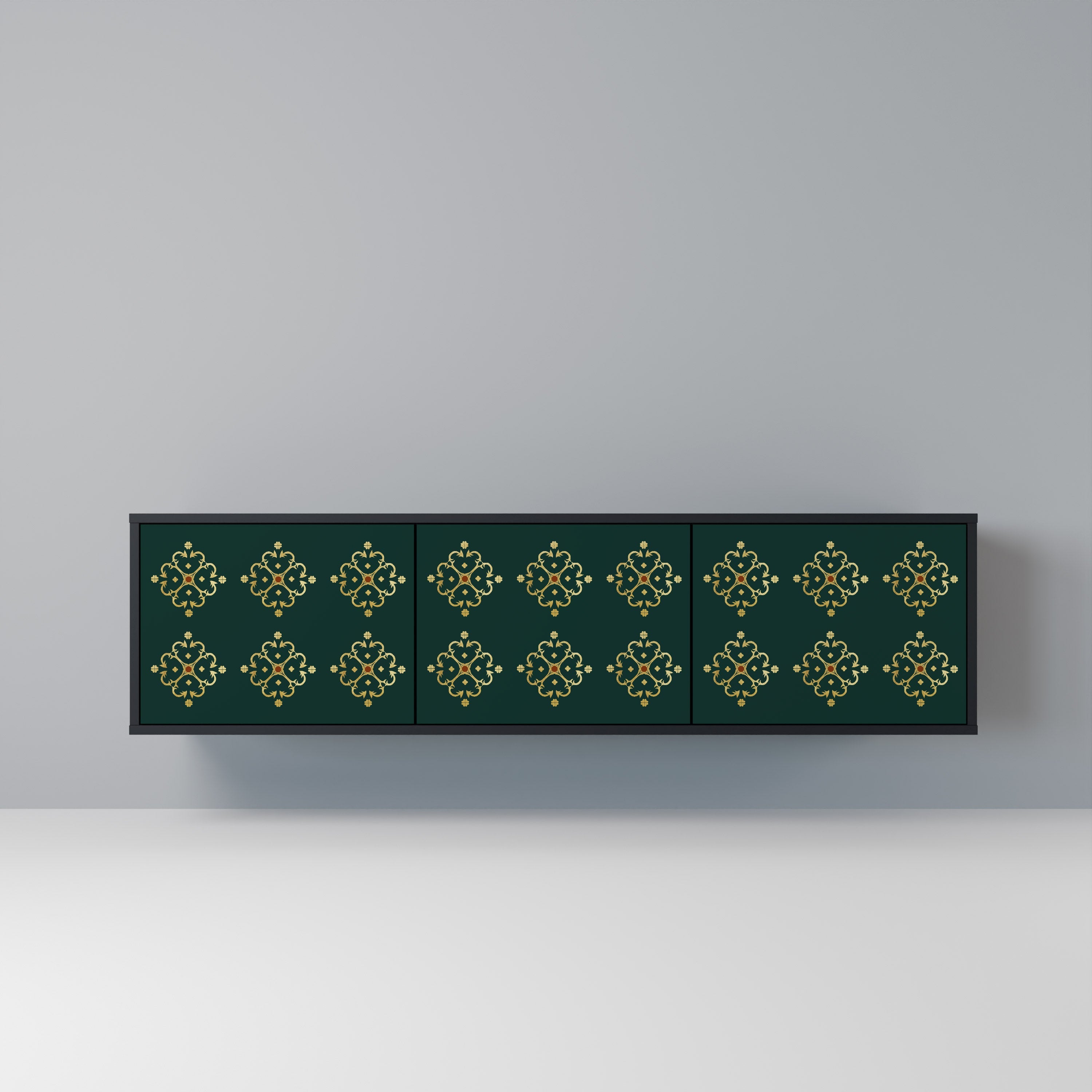 Meuble TV 3 portes ROYAL MEDALLION finition noire