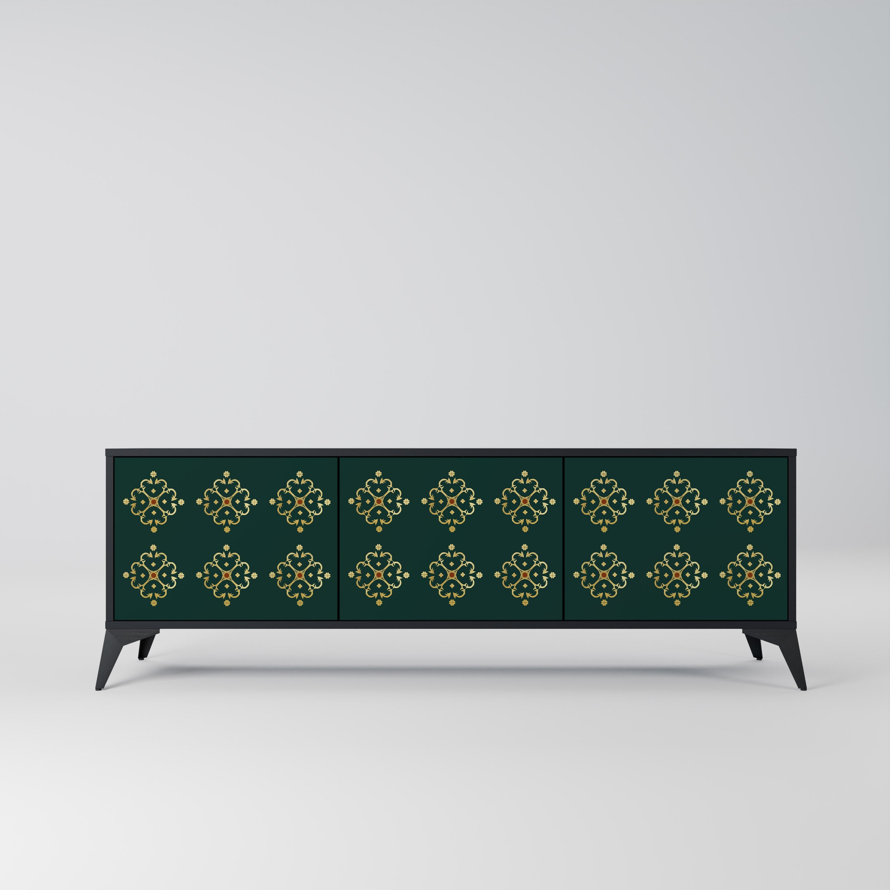 Meuble TV 3 portes ROYAL MEDALLION finition noire