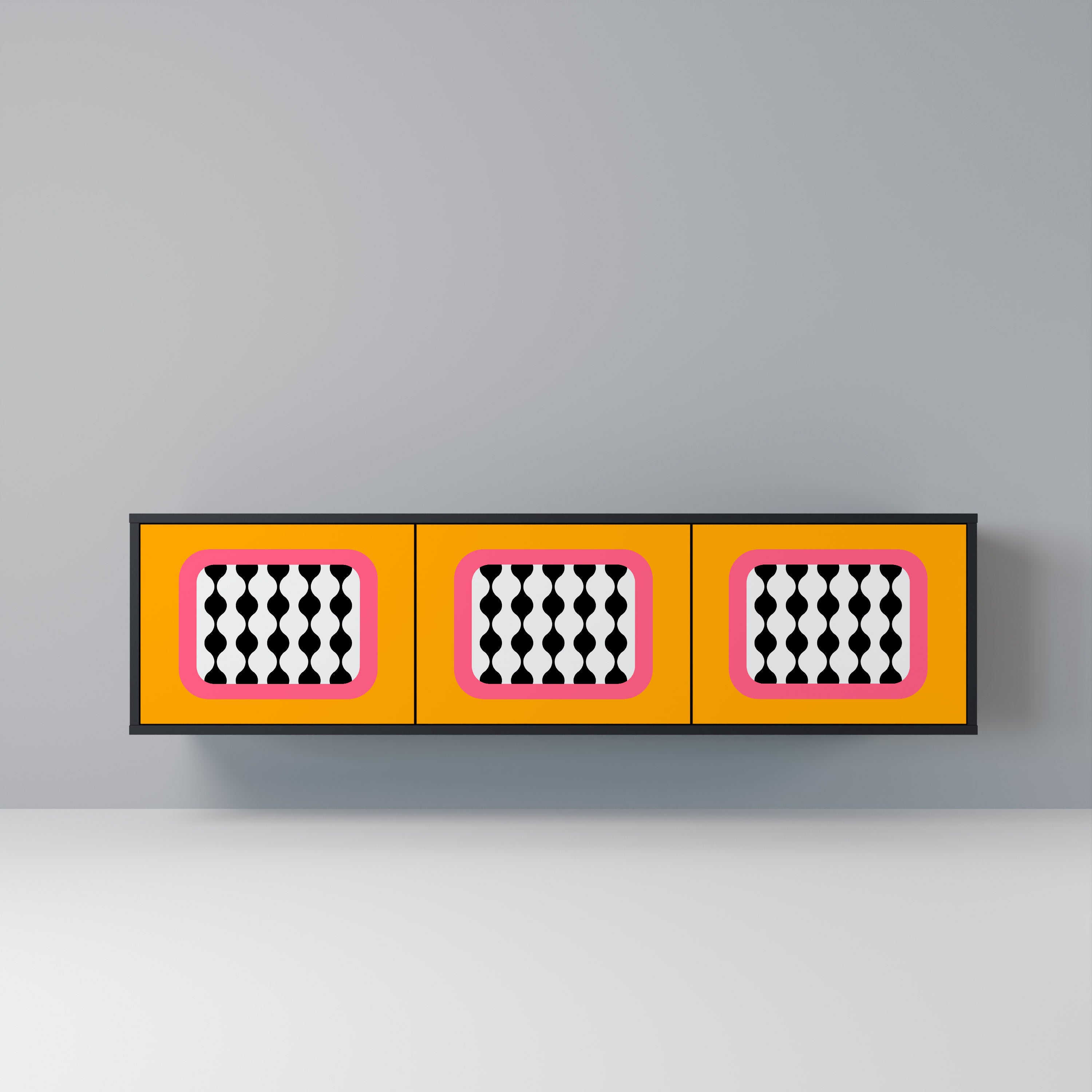 Meuble TV 3 portes TEARS IN HEAVEN en finition noire