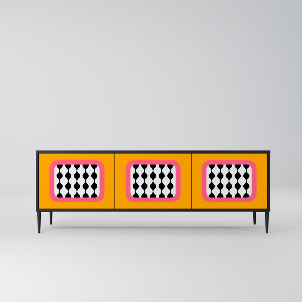 Meuble TV 3 portes TEARS IN HEAVEN en finition noire