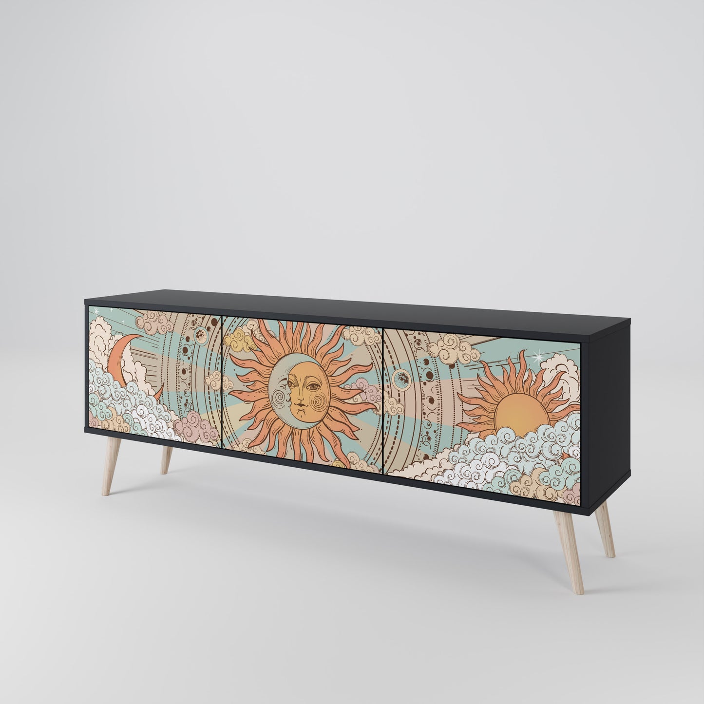 MYSTICAL STRUCTURE 3-Door TV Cabinet