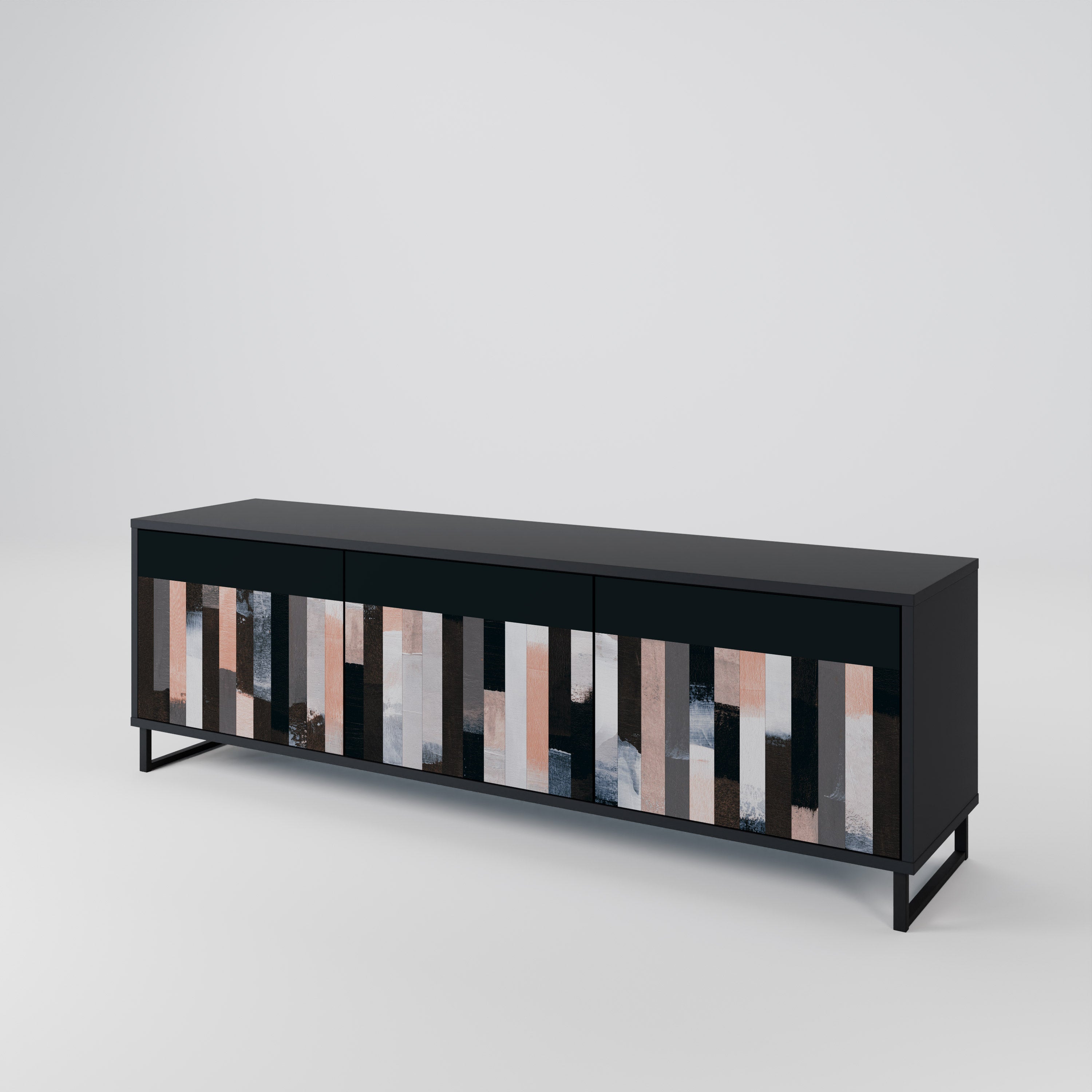 COLLAGE OF RECTANGLES 3-Door TV Cabinet