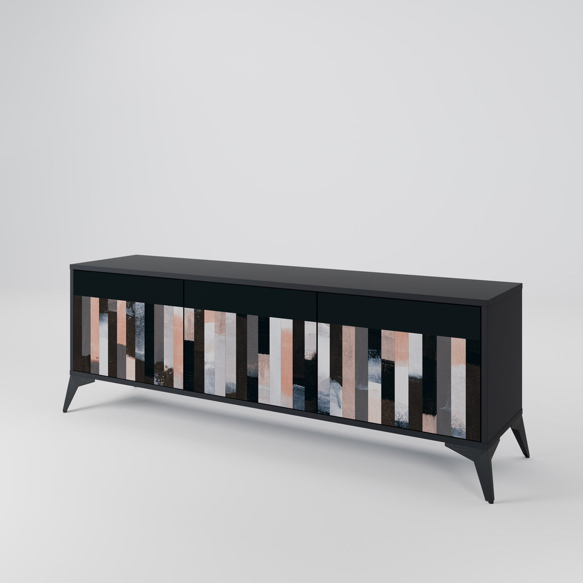 COLLAGE OF RECTANGLES 3-Door TV Cabinet