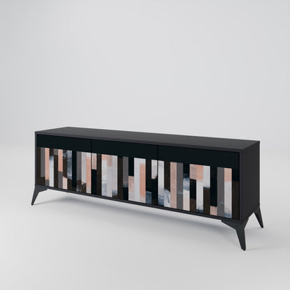 COLLAGE OF RECTANGLES 3-Door TV Cabinet