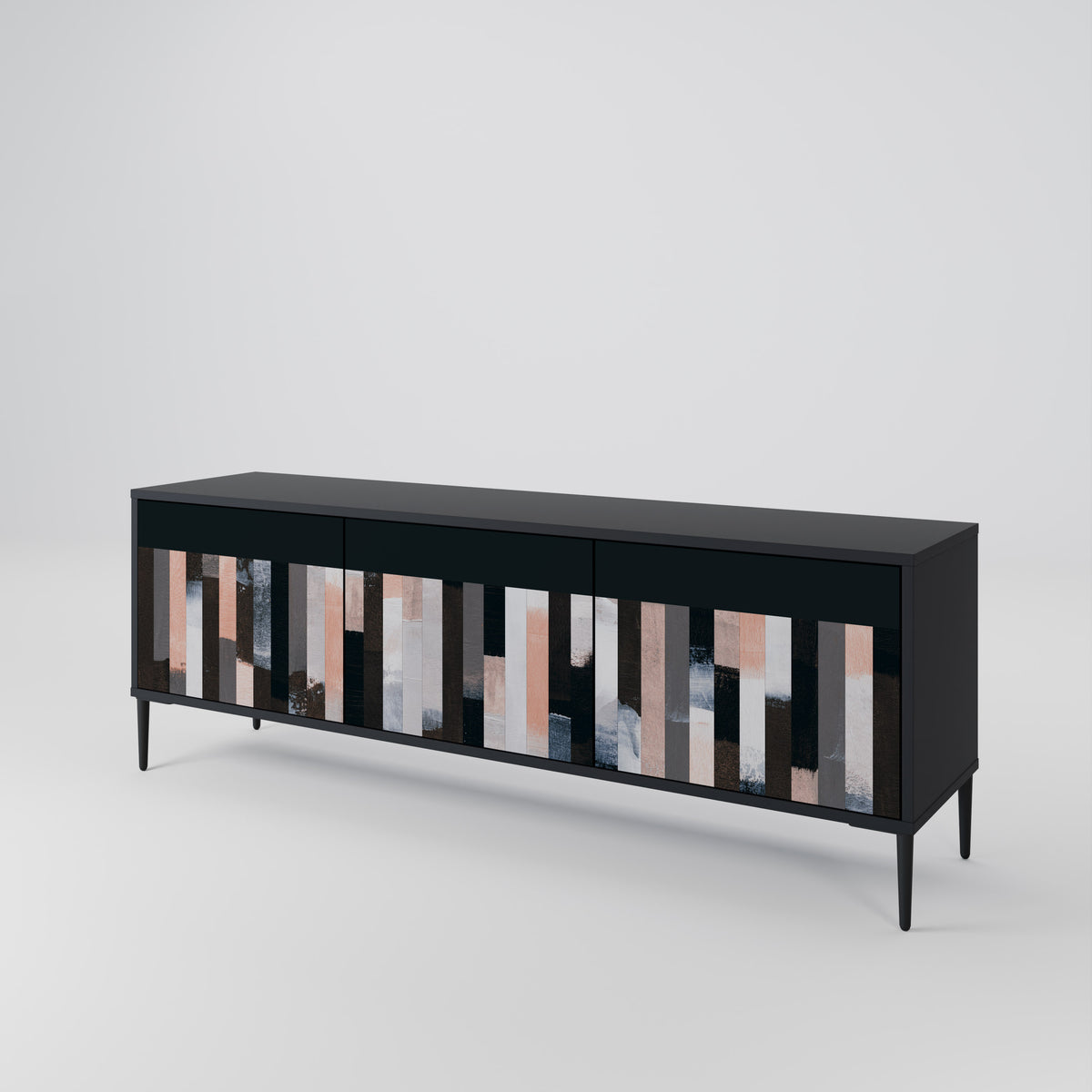 COLLAGE OF RECTANGLES 3-Door TV Cabinet