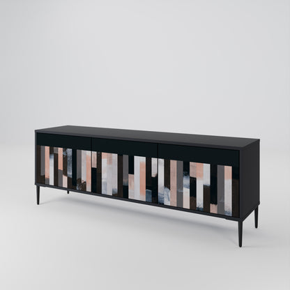 COLLAGE OF RECTANGLES 3-Door TV Cabinet