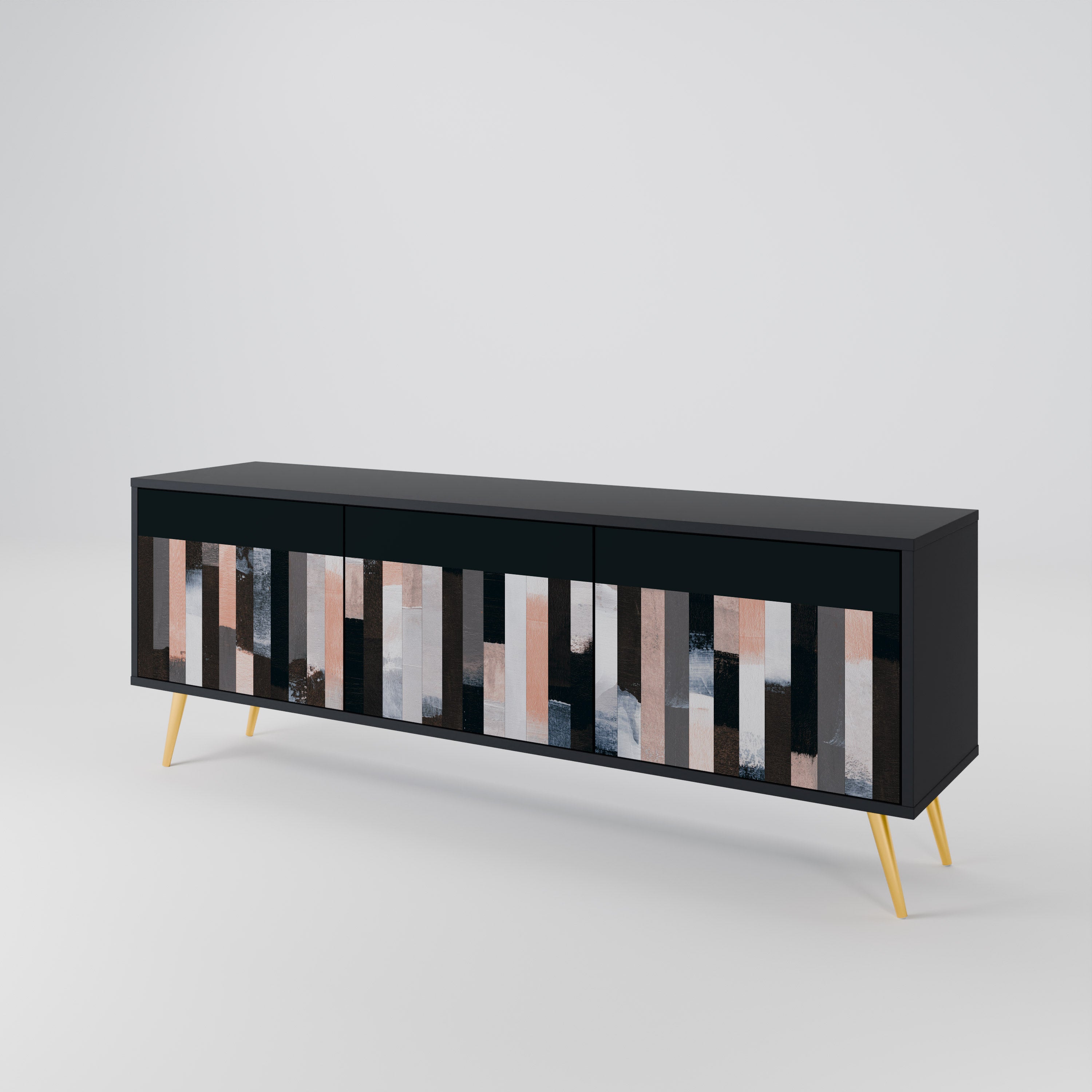 COLLAGE OF RECTANGLES 3-Door TV Cabinet