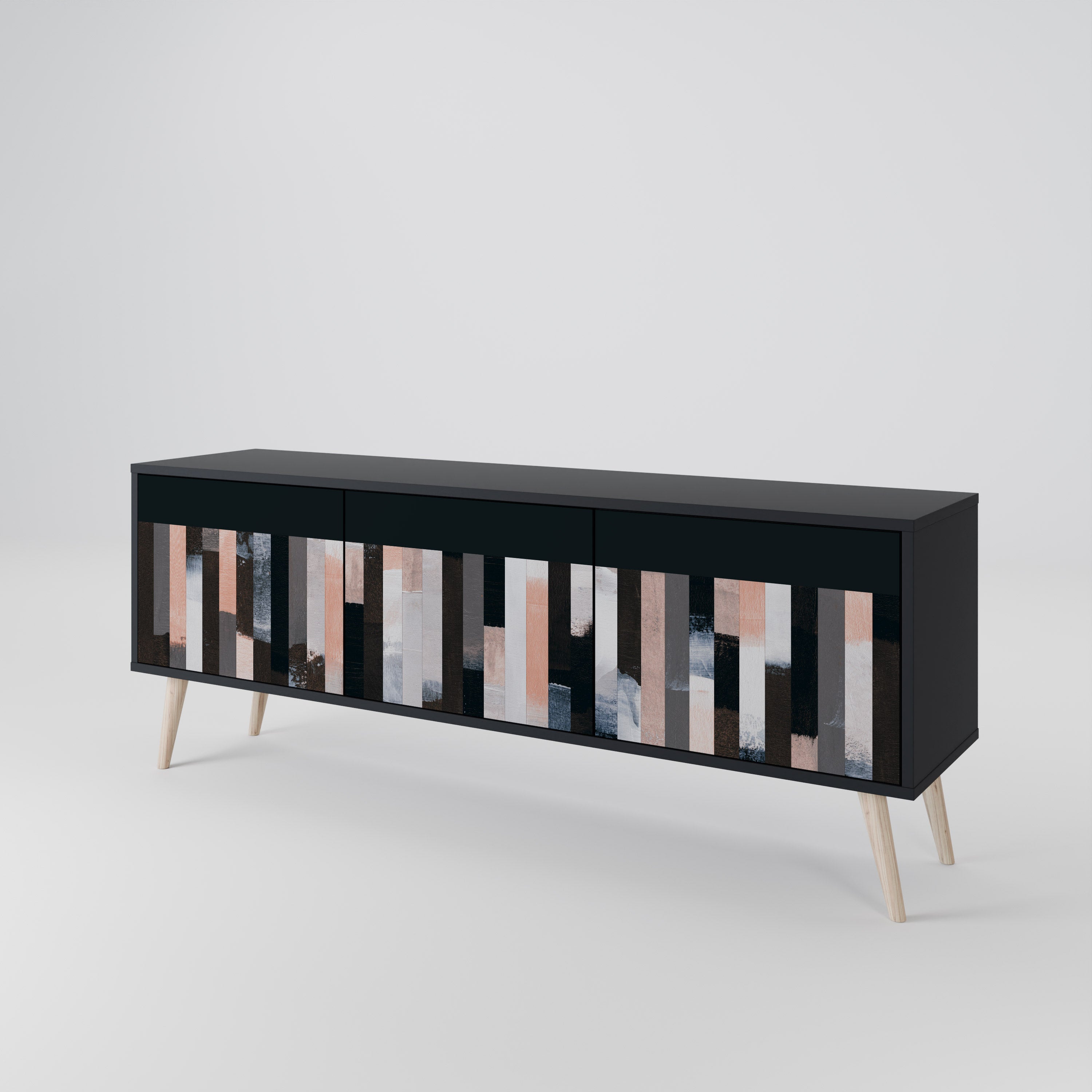 COLLAGE OF RECTANGLES 3-Door TV Cabinet
