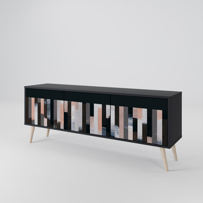 COLLAGE OF RECTANGLES 3-Door TV Cabinet