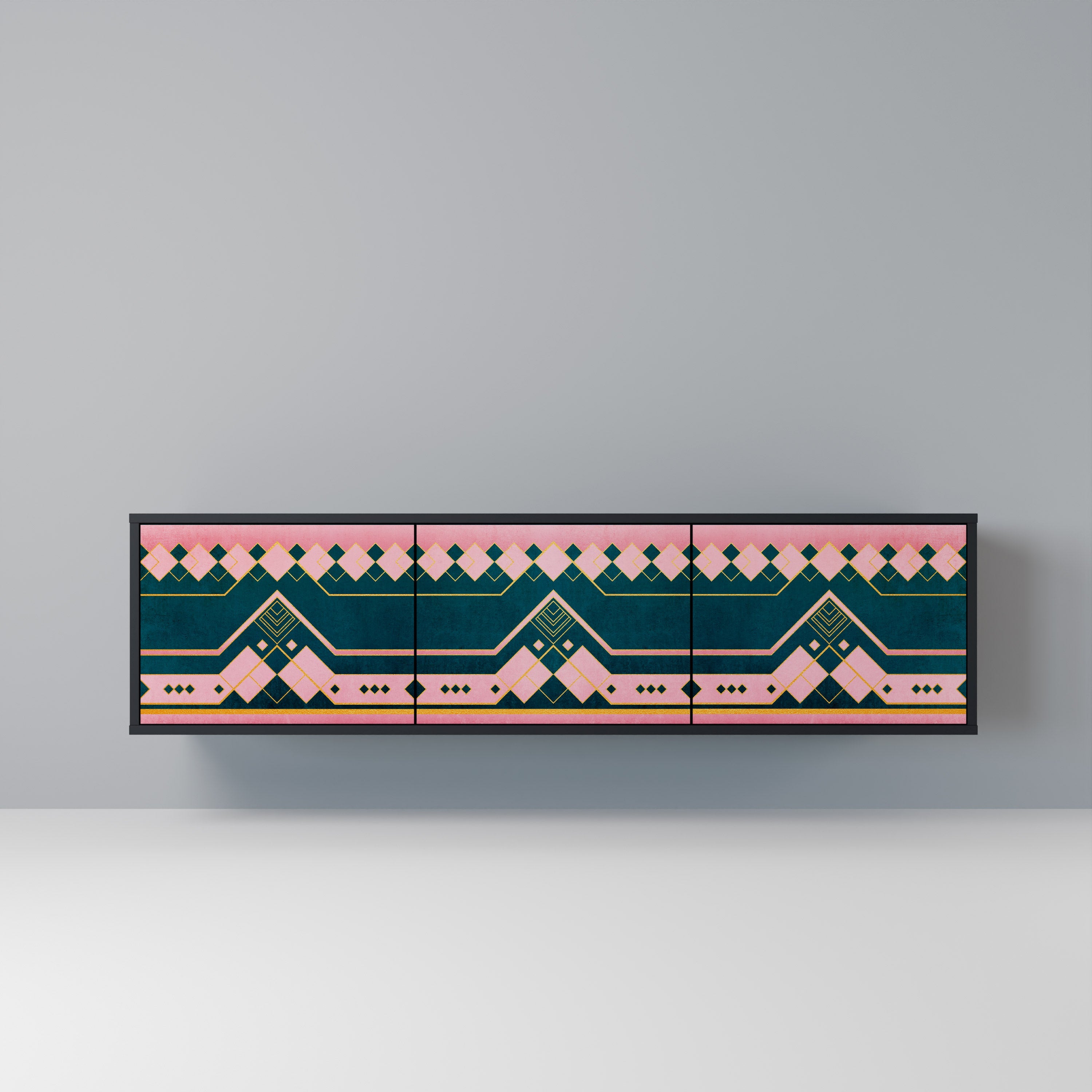 Meuble TV 3 portes ROYAL COMPOSITION finition noire