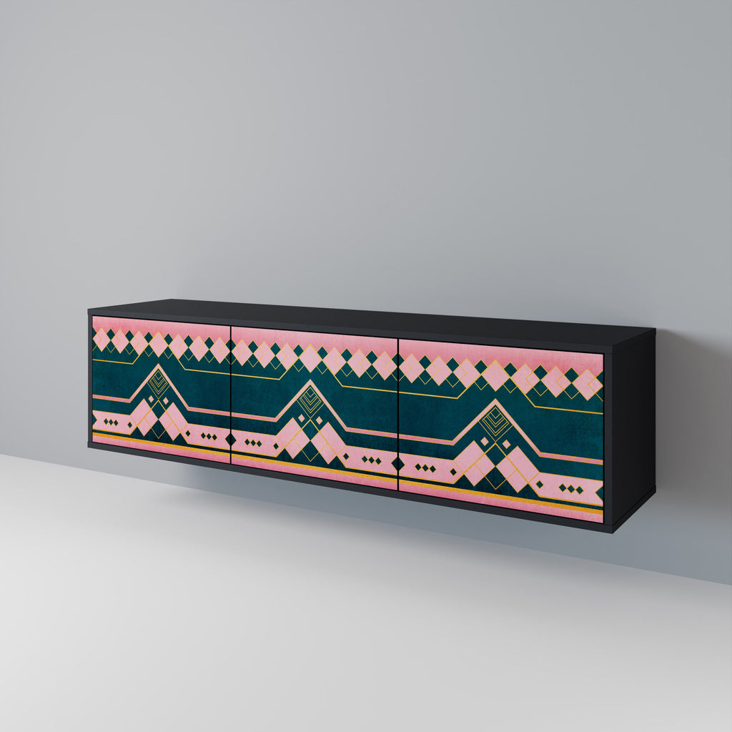 Meuble TV 3 portes ROYAL COMPOSITION finition noire