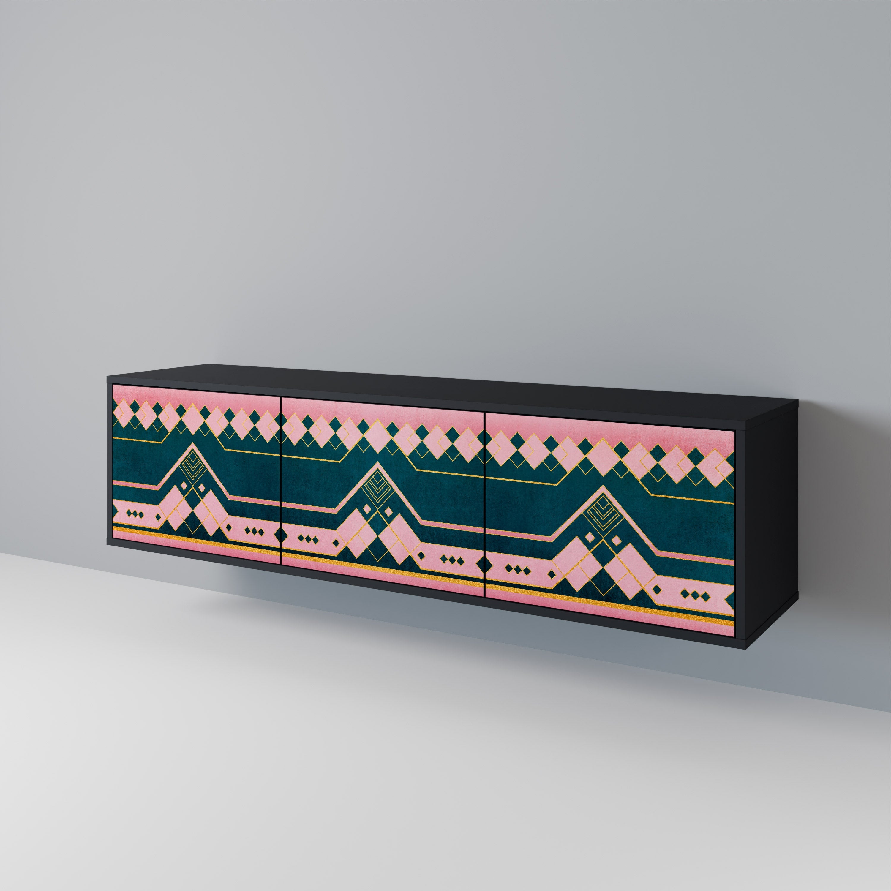 Meuble TV 3 portes ROYAL COMPOSITION finition noire