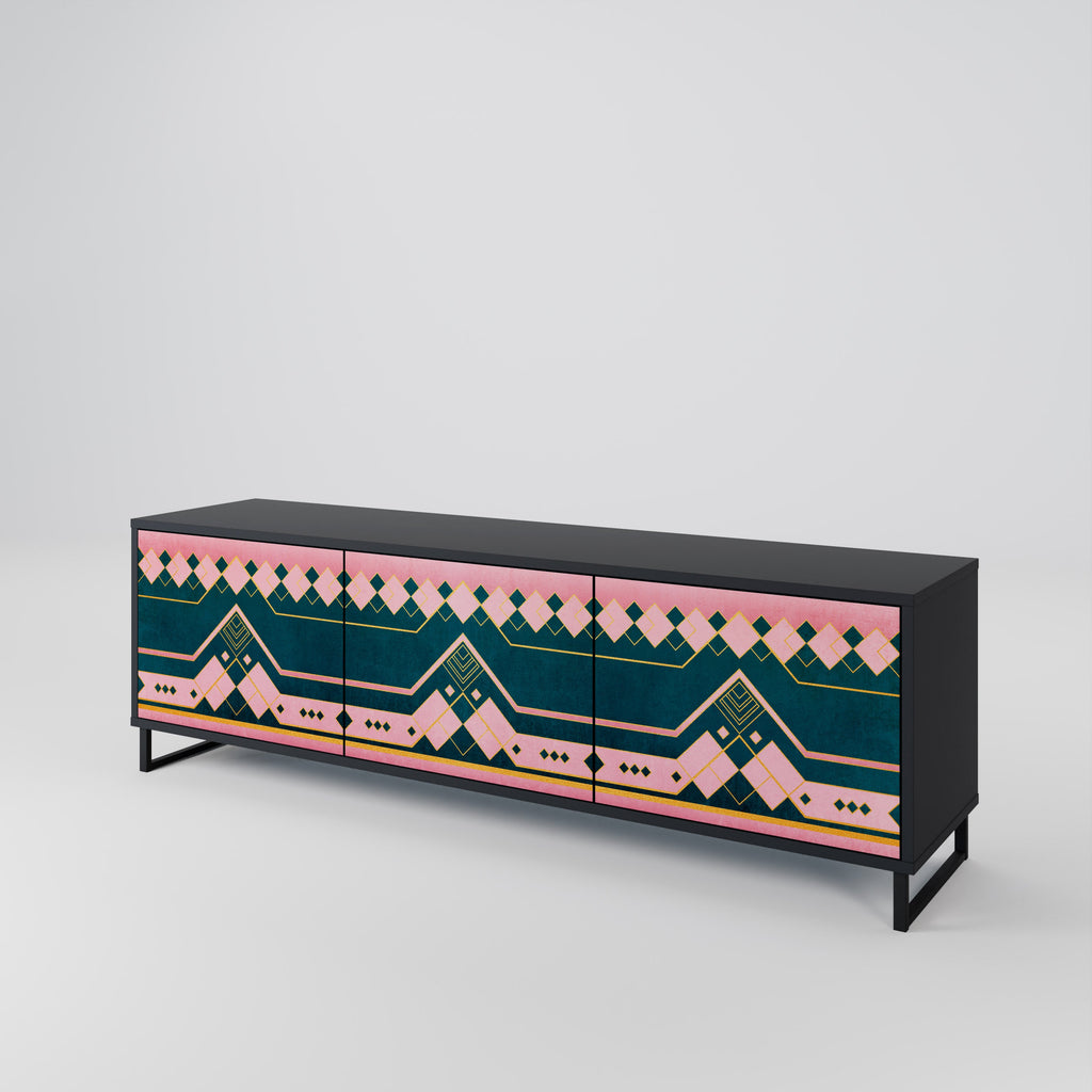 Meuble TV 3 portes ROYAL COMPOSITION finition noire