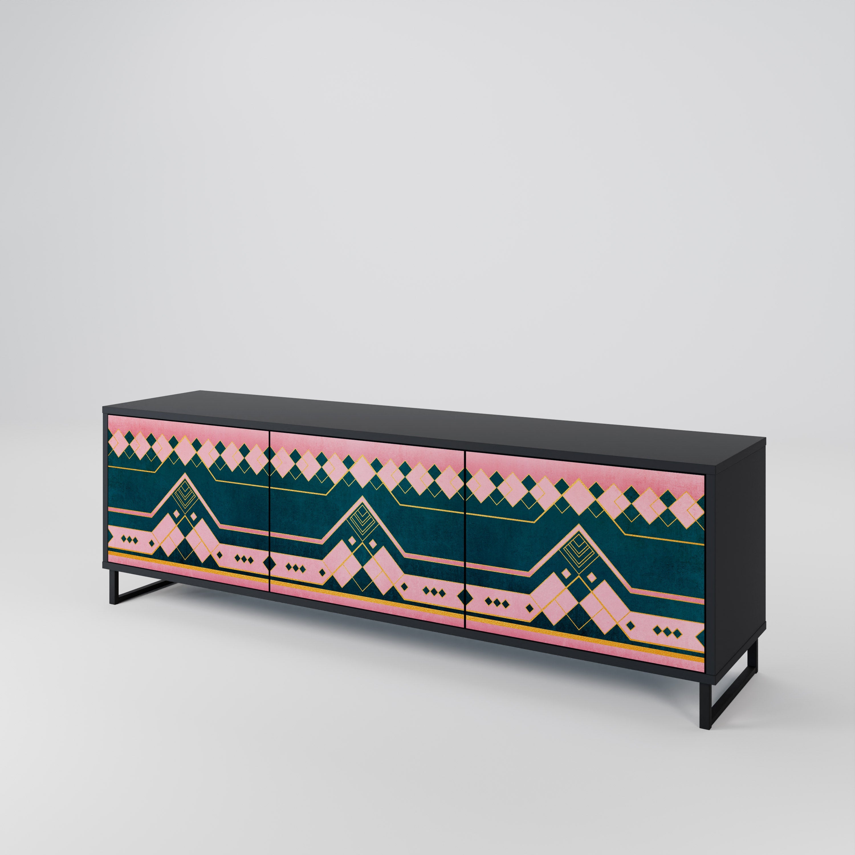 Meuble TV 3 portes ROYAL COMPOSITION finition noire