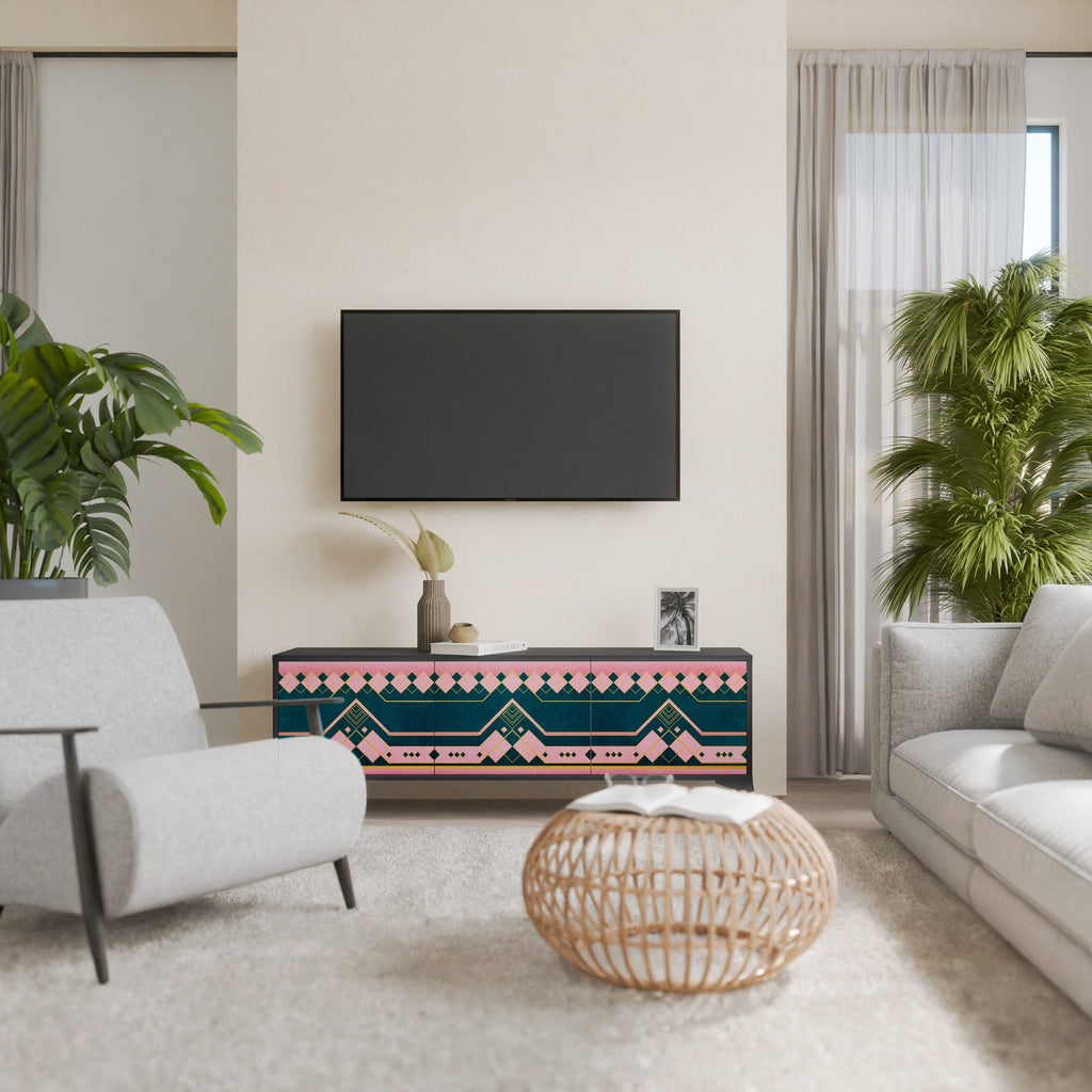 Meuble TV 3 portes ROYAL COMPOSITION finition noire