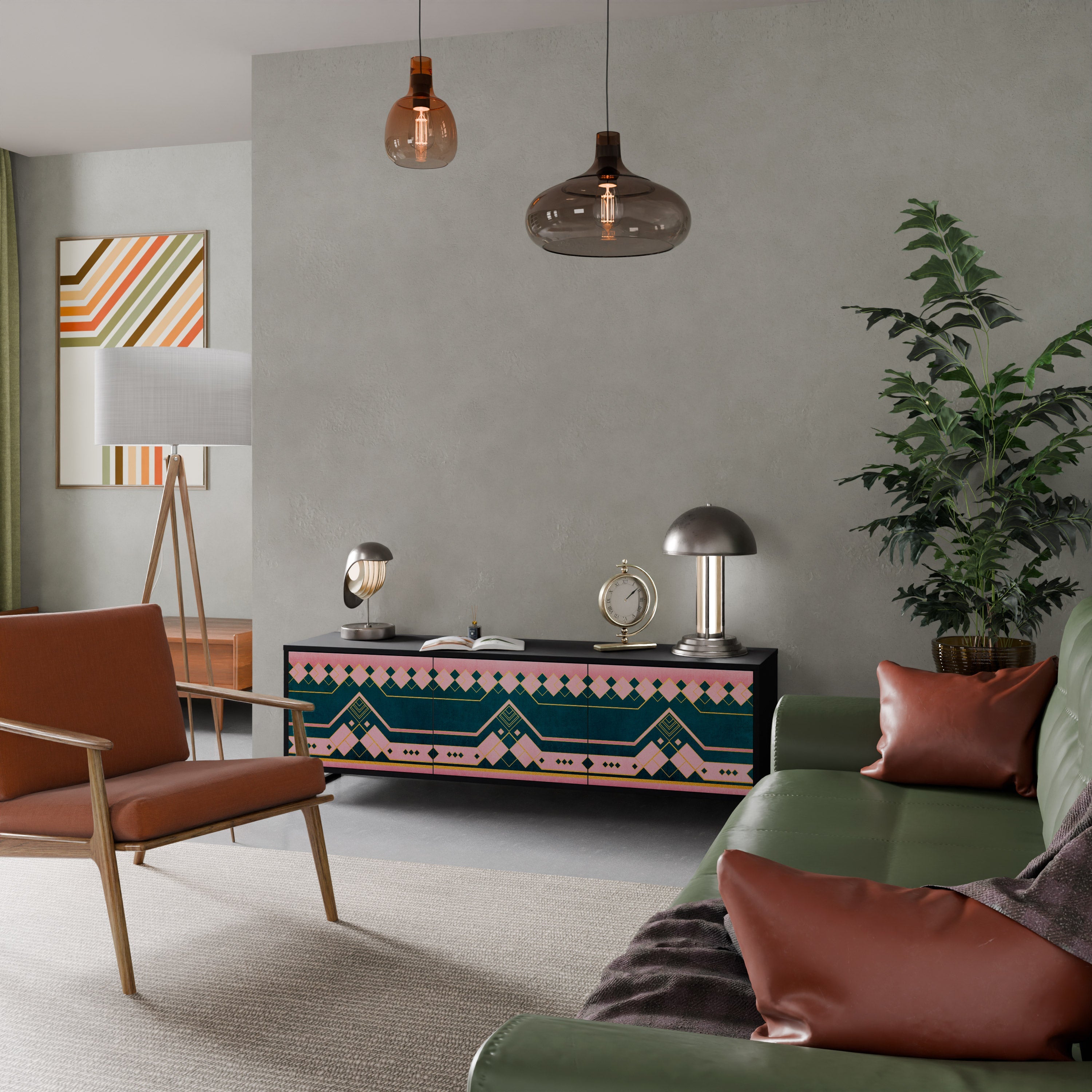 Meuble TV 3 portes ROYAL COMPOSITION finition noire