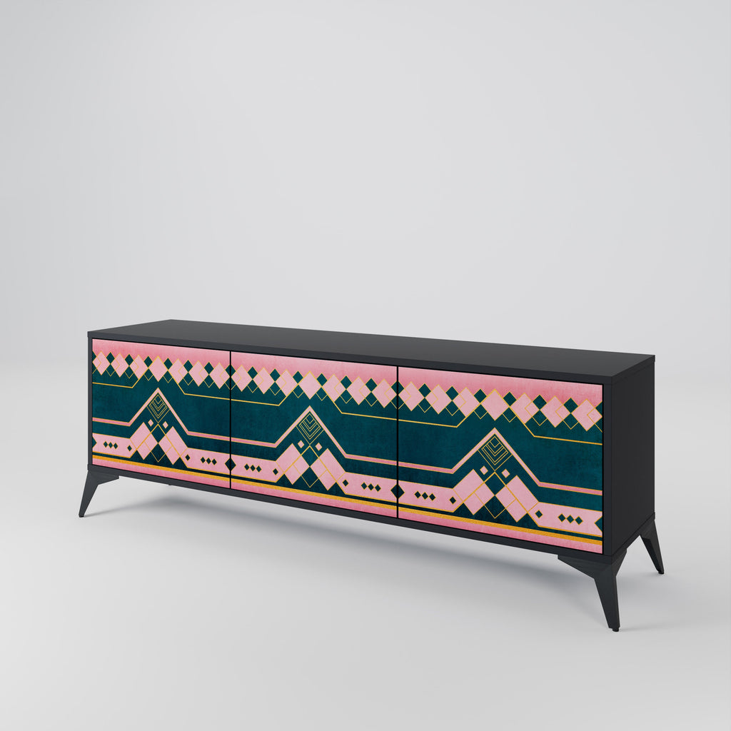 Meuble TV 3 portes ROYAL COMPOSITION finition noire