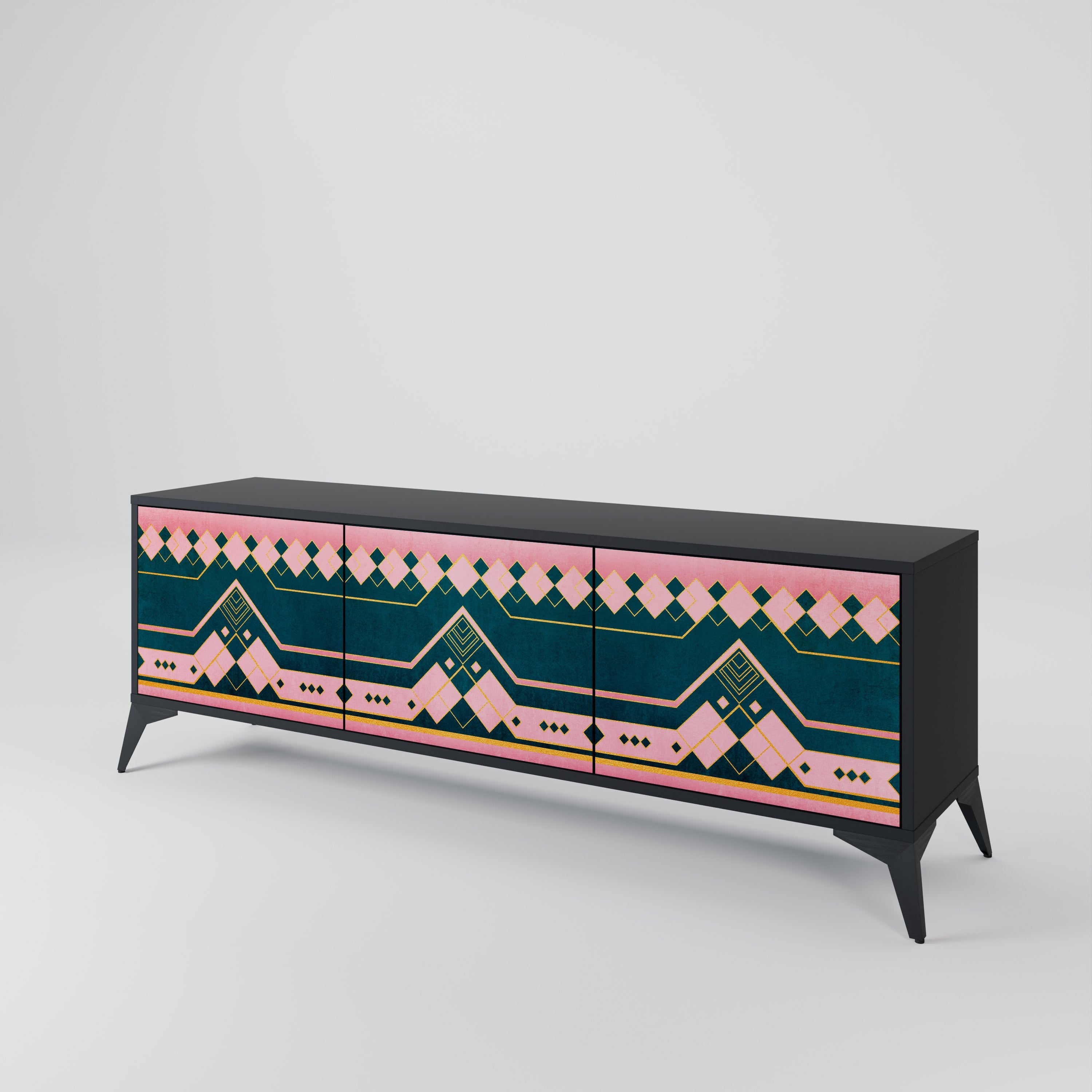 Meuble TV 3 portes ROYAL COMPOSITION finition noire