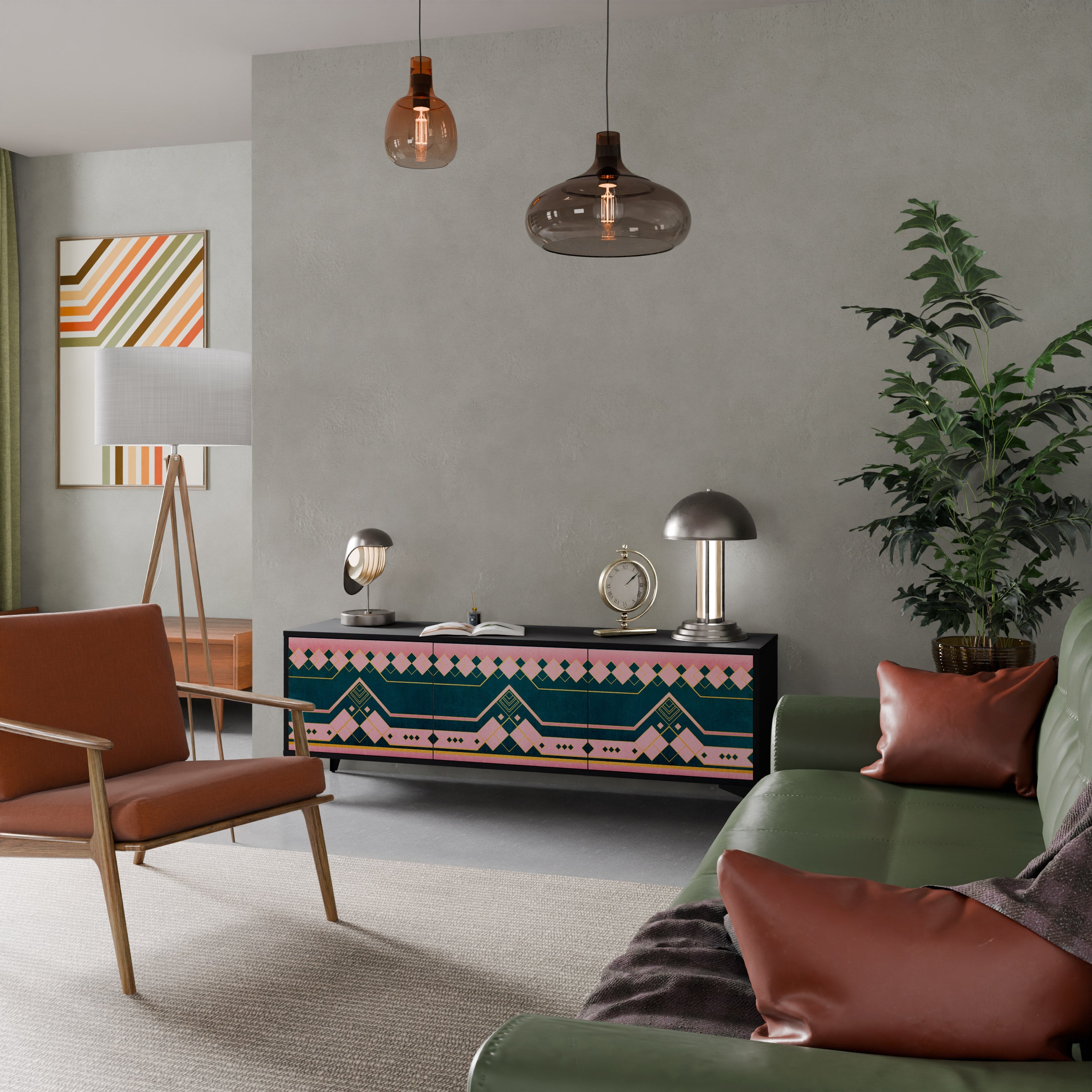 Meuble TV 3 portes ROYAL COMPOSITION finition noire