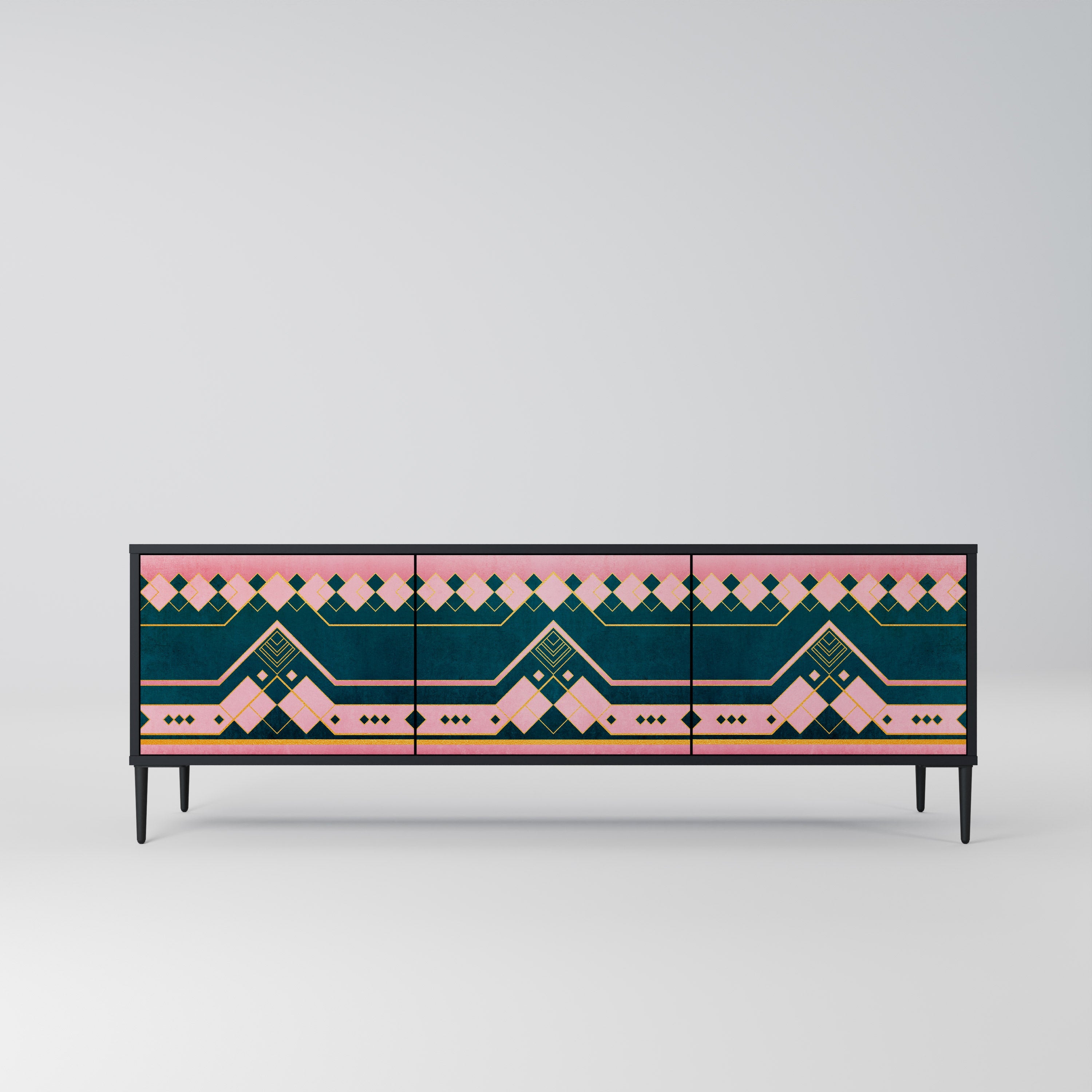 Meuble TV 3 portes ROYAL COMPOSITION finition noire