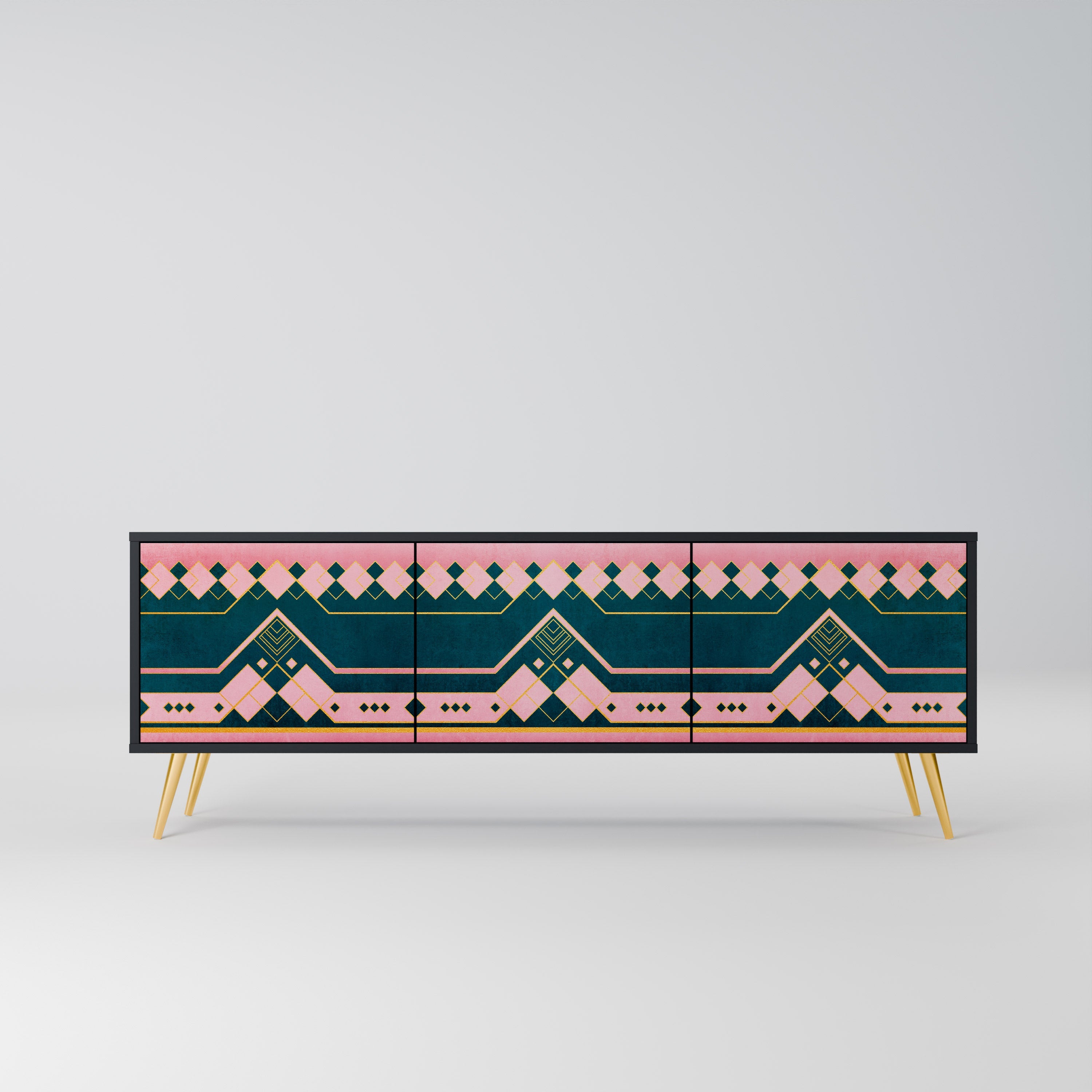 Meuble TV 3 portes ROYAL COMPOSITION finition noire