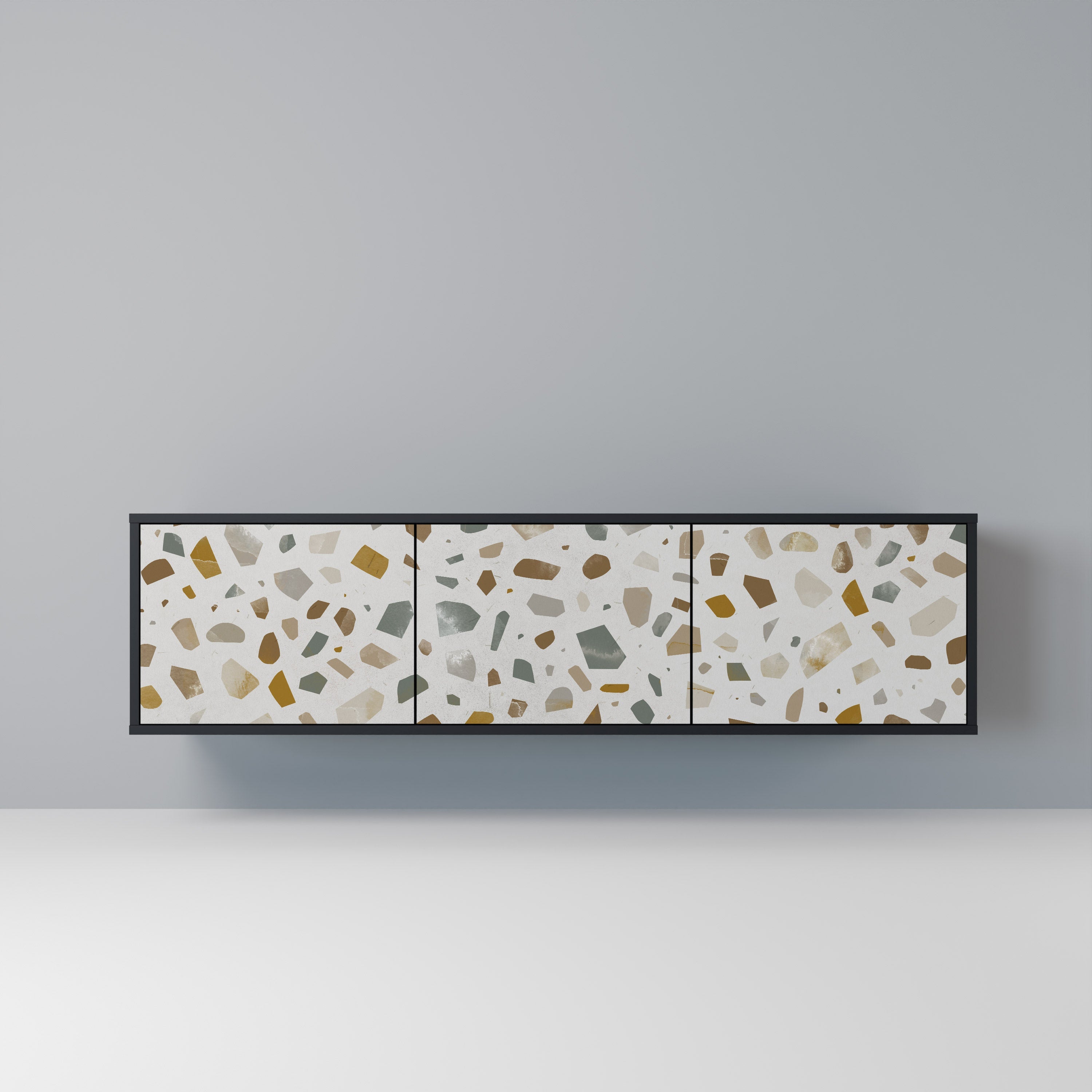 Meuble TV 3 portes PIECES OF TOMORROW finition noire