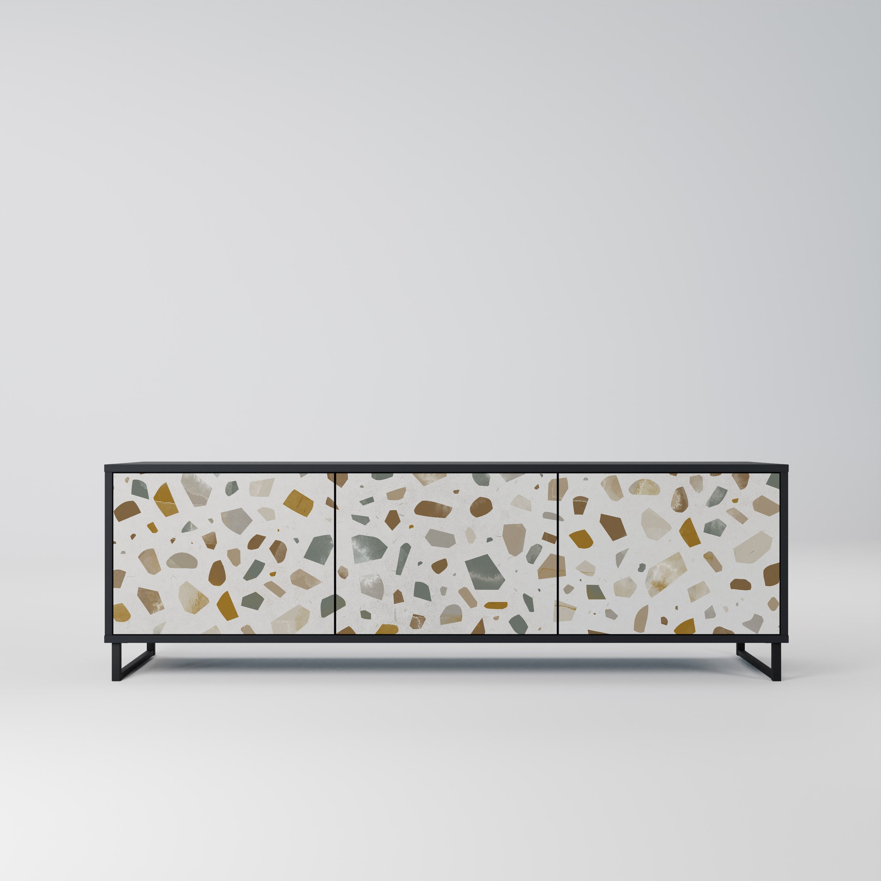 Meuble TV 3 portes PIECES OF TOMORROW finition noire