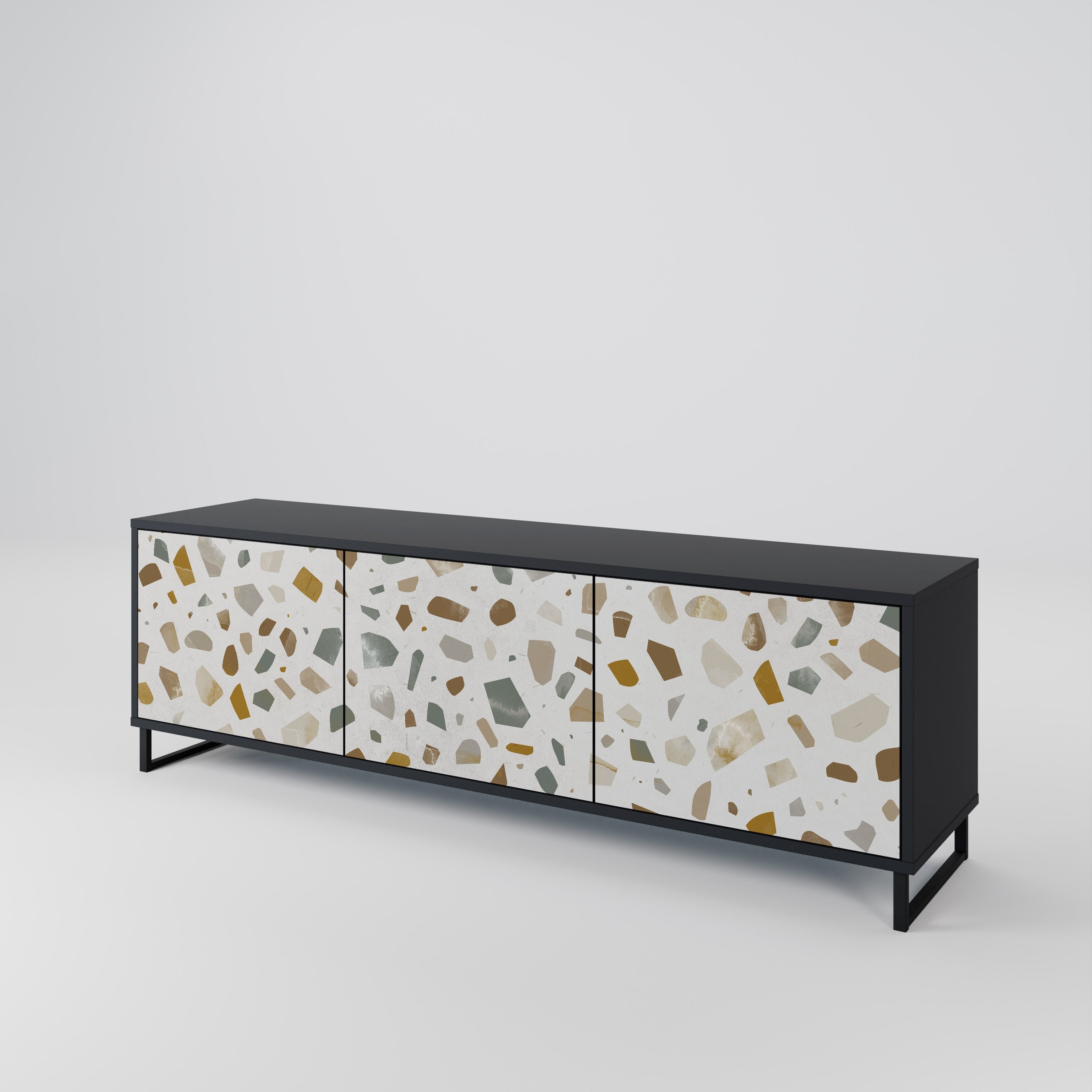 Meuble TV 3 portes PIECES OF TOMORROW finition noire