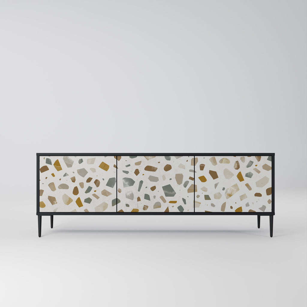 Meuble TV 3 portes PIECES OF TOMORROW finition noire